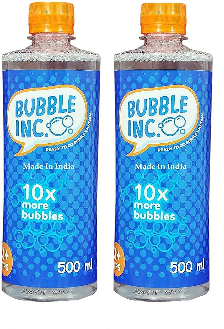 magicwand Bubble Gun Refill Liquid 1 Litre (Set of 2 (500 ml) Bottles)(Please Do Not Add Water,Use As Delivered) Toy Bubble Maker image 1