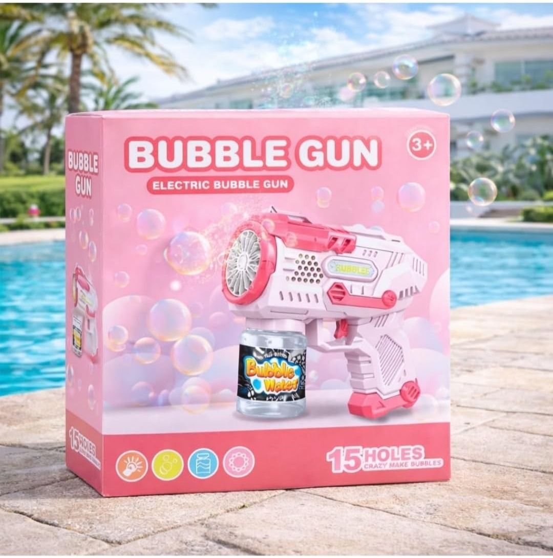kmc kidoz New Electric Bubble Gun Maker Toy with LED Lights for kids Toy Bubble Maker-picture-16