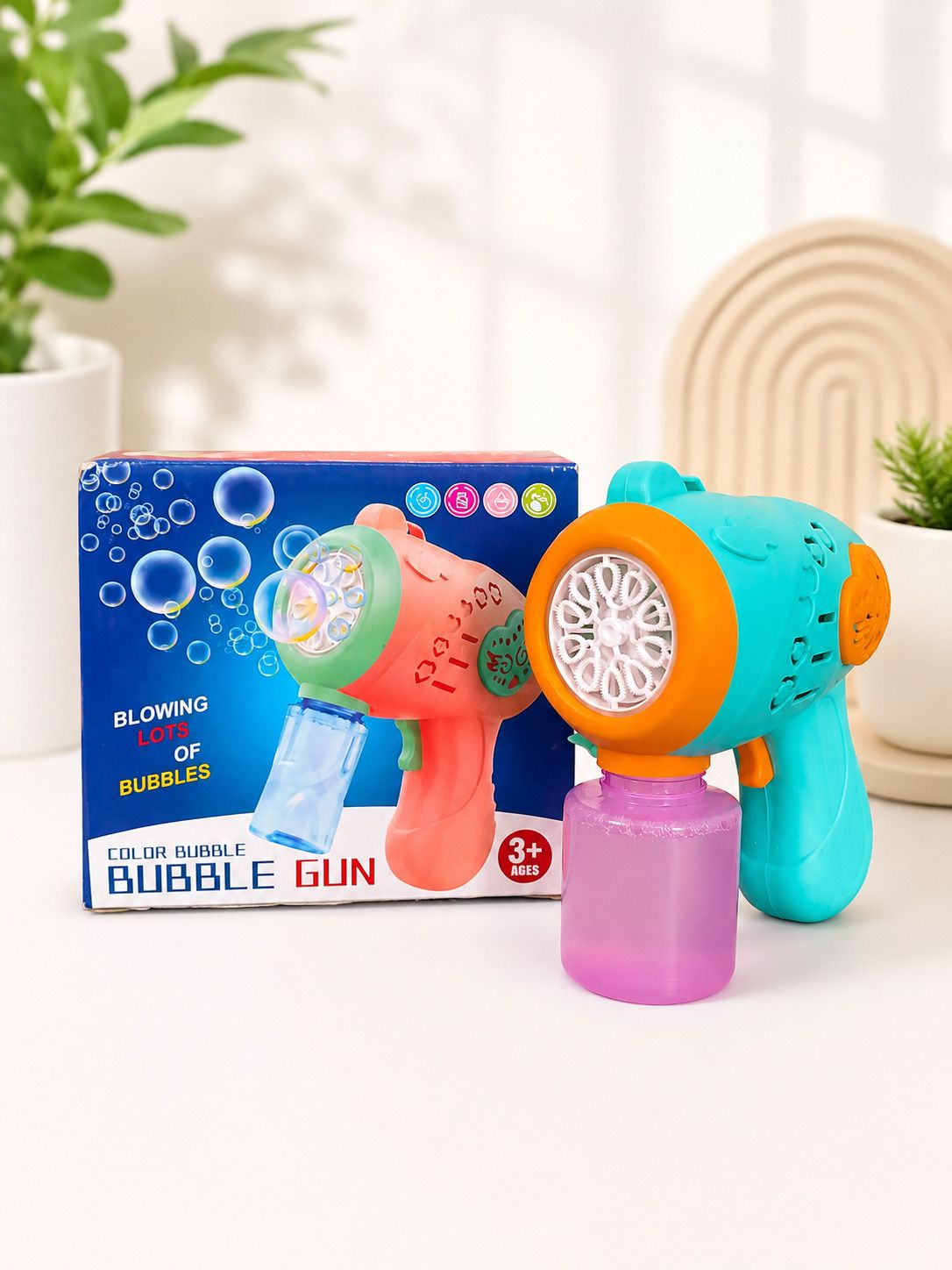 hanishka bubble blast gun automatic bubble gun with LED light &bubble solution for kid 32 Toy Bubble Maker-picture-12