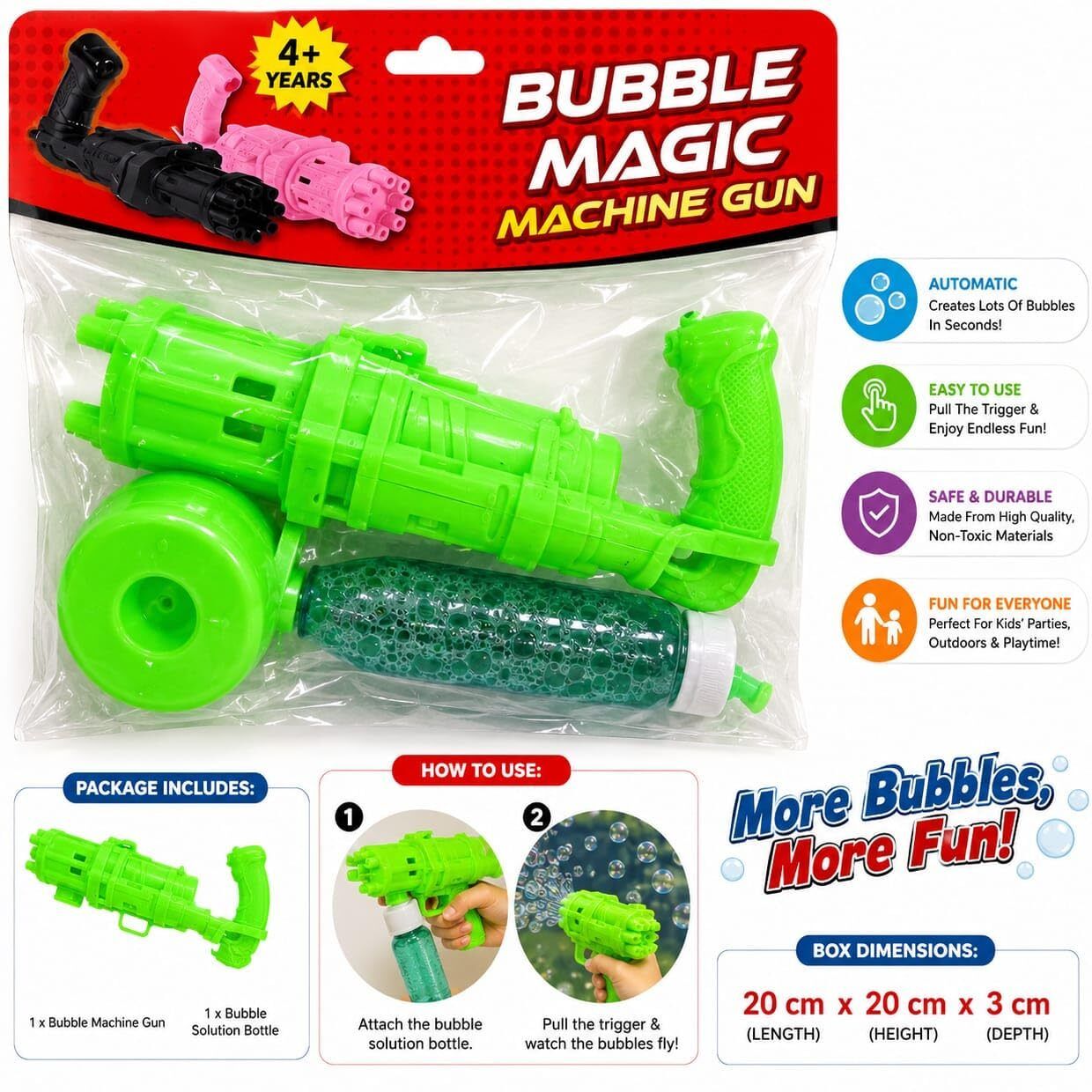 Bubble Magic Machine Gun for Kids - Automatic Bubble Blaster Toy Toy Bubble Maker-image-15