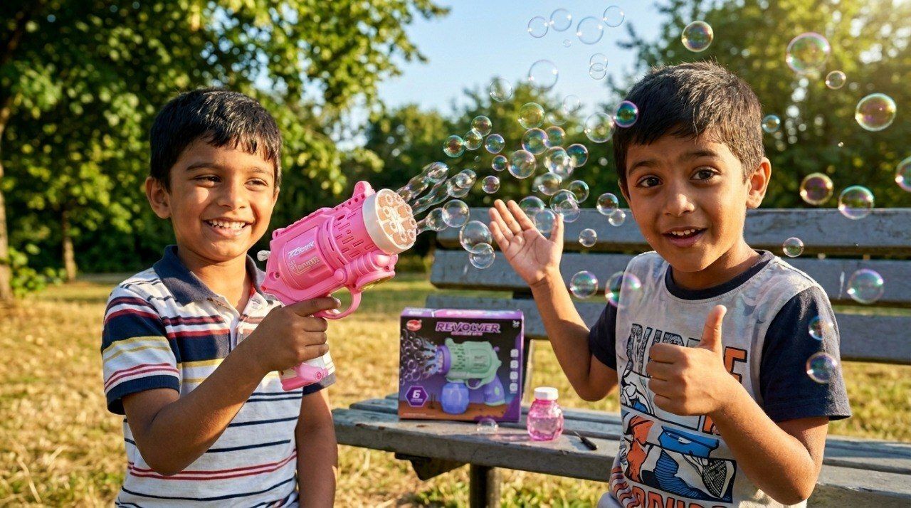 Bubble Blaster Revolver Toy Gun for Kids with Continuous Bubble Stream Toy Bubble Maker-image-25