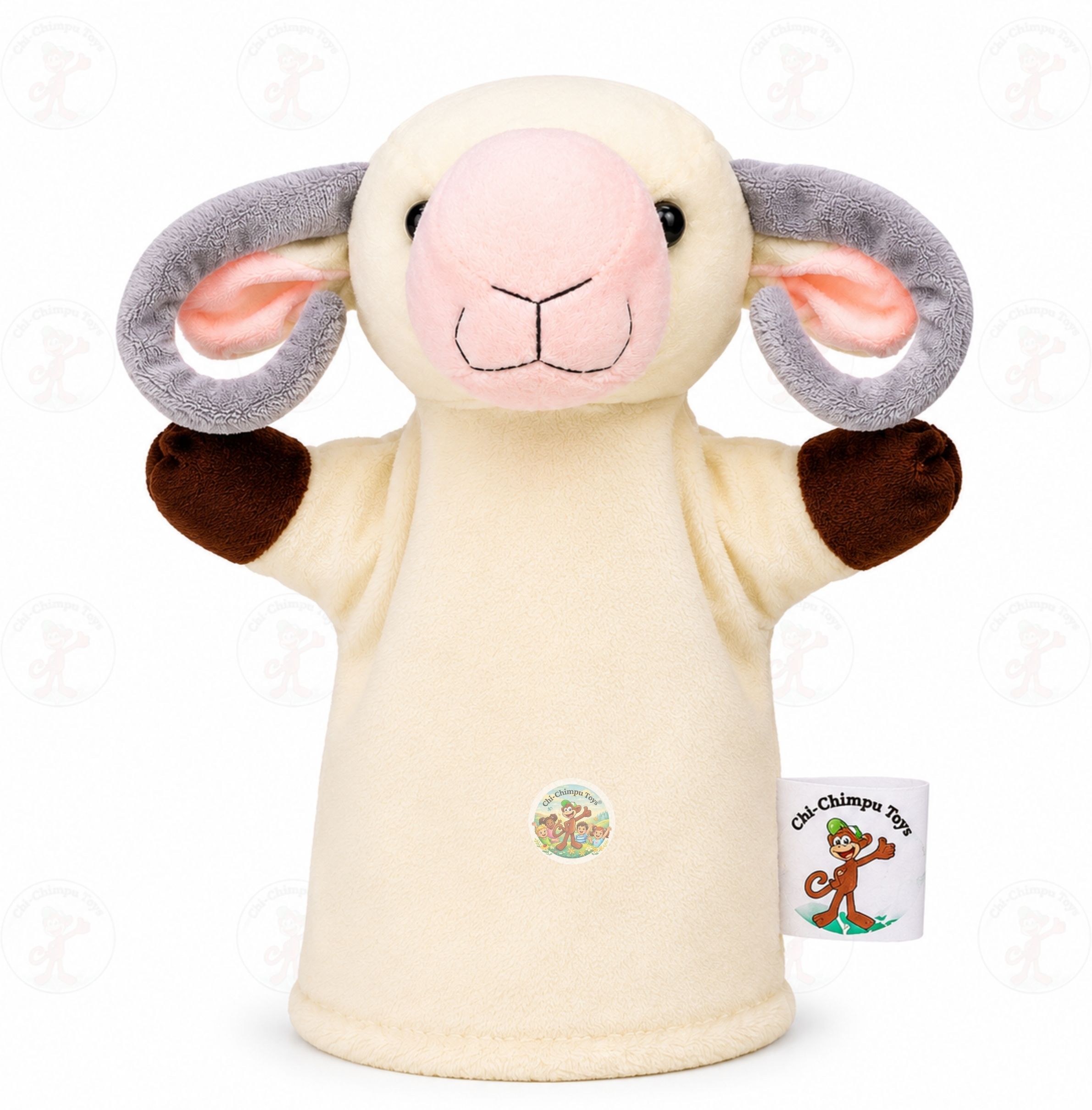 chi-chimpu toys Sheep Hand Puppet 22 cm Soft Plush Educational Toy for Kids Hand Puppets-picture-31