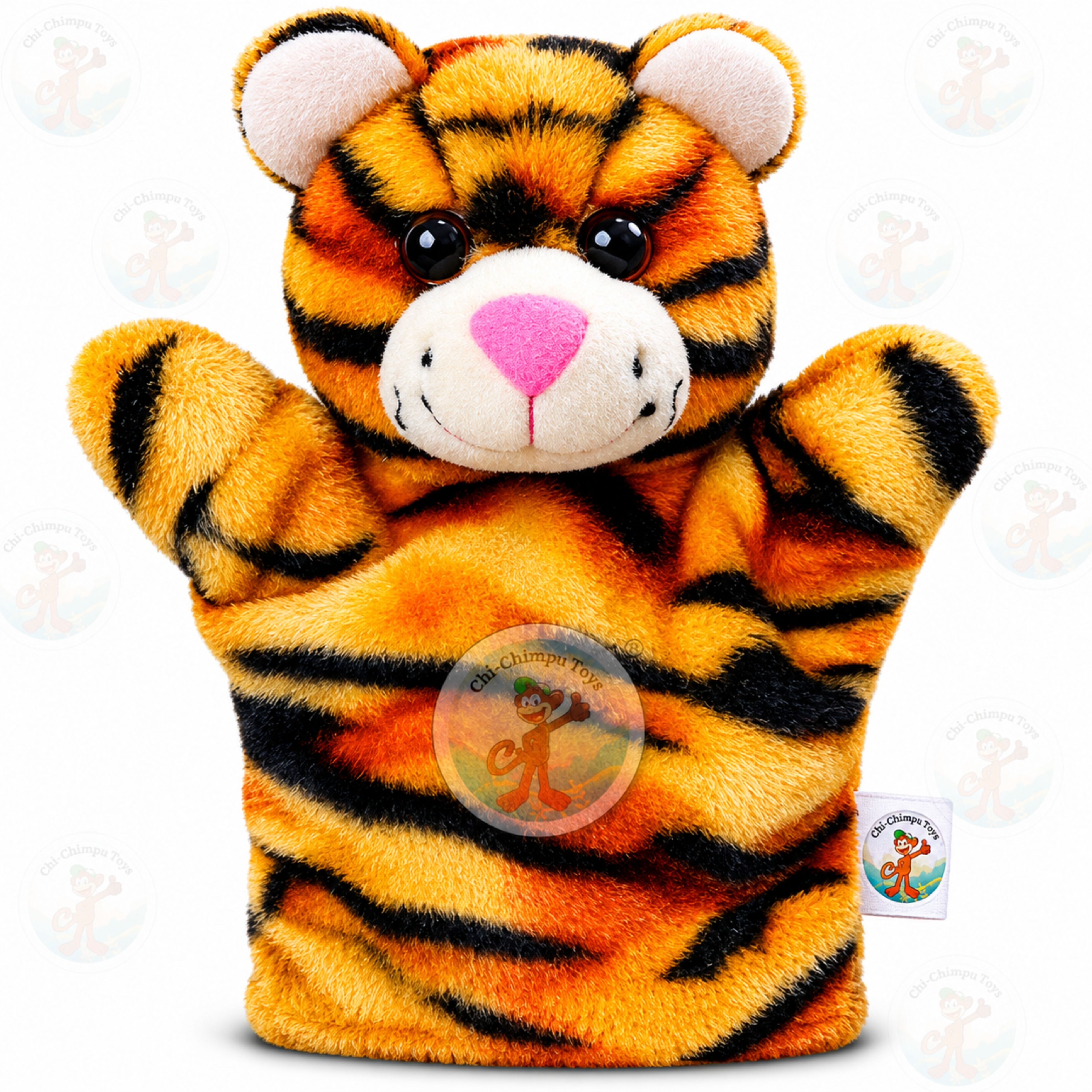 chi-chimpu toys Tiger Hand Puppet 22 cm Soft Plush Educational Toy for Kids Hand Puppets-picture-26