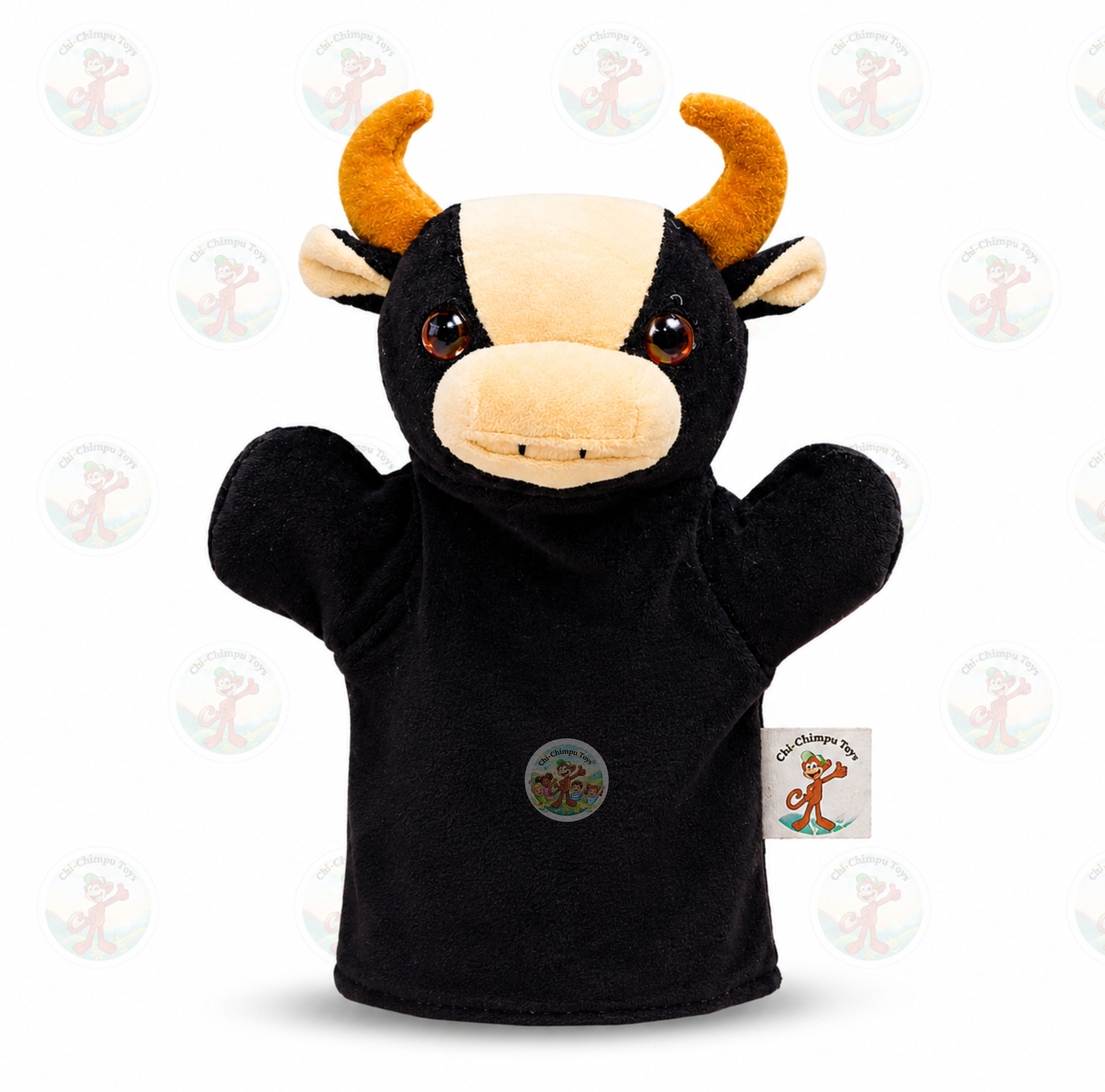 chi-chimpu toys Buffalo Hand Puppet 22 cm Soft Plush Educational Toy for Kids Hand Puppets-picture-25