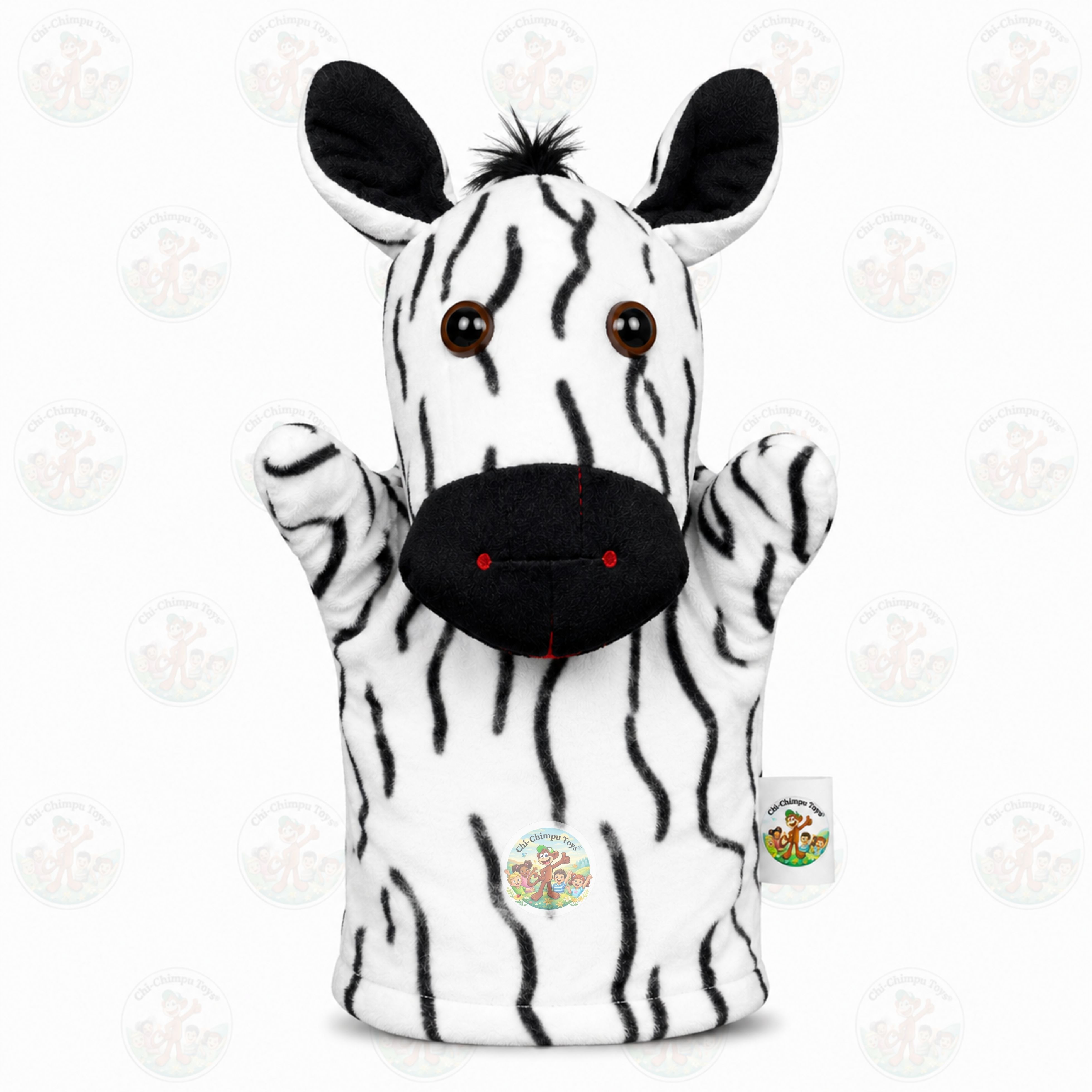 chi-chimpu toys Zebra Hand Puppet 22 cm Soft Plush Educational Toy for Kids Hand Puppets-picture-14