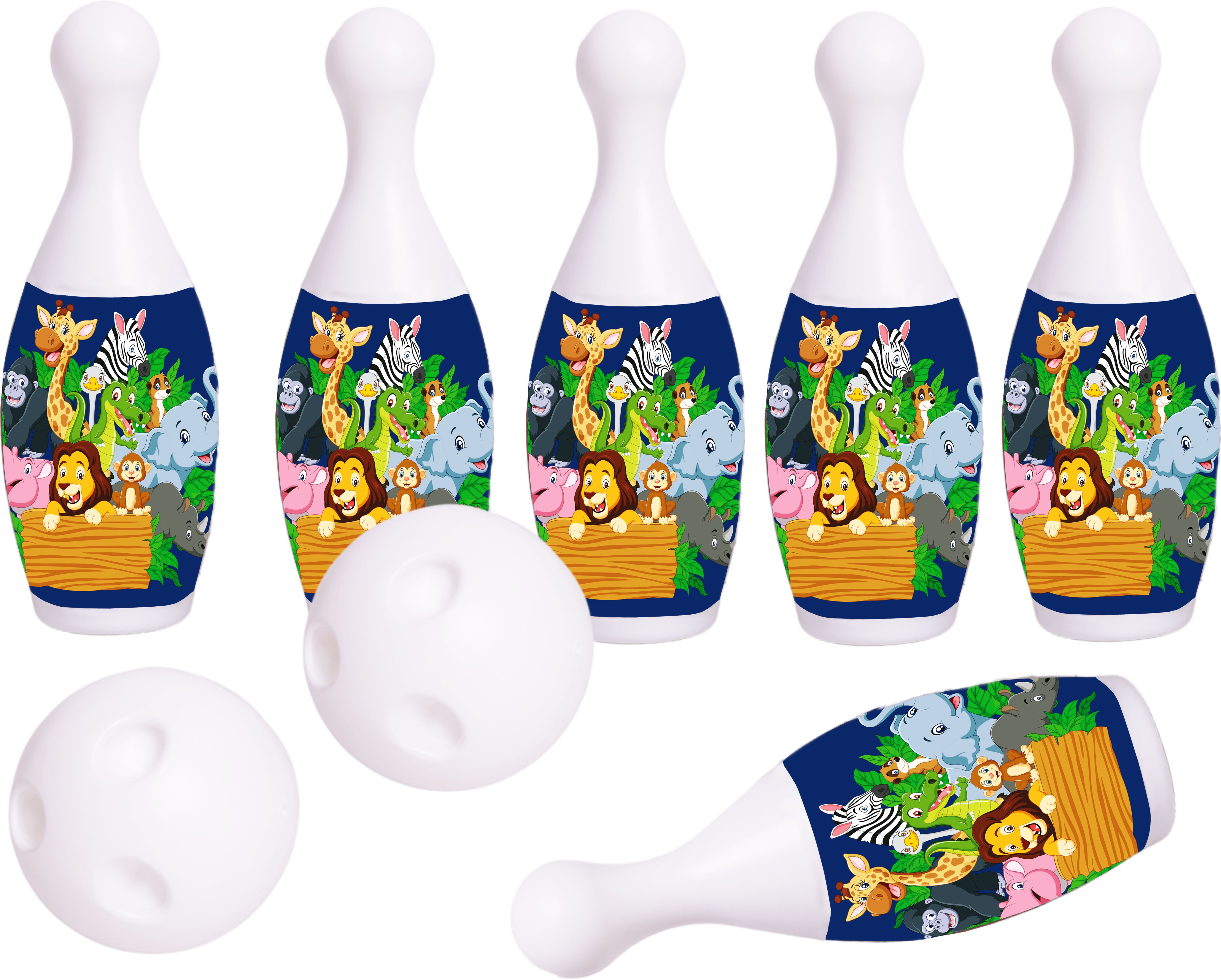 High Quality Plastic Bowling Set for Kids Doremon 6 pins n Ball(2 to 8 Years) Fun Learning Game Sports Bowling Set