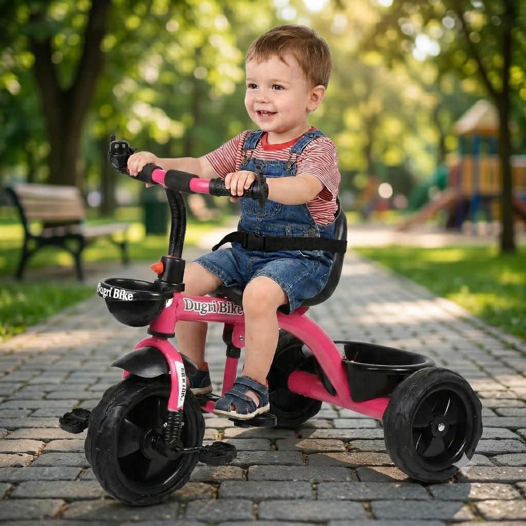 dugri Kids Tricycle EVA Rubber Tyer,Front-Back Basket, Easy to Assemble Tricycle for 2-5 Year Kids Tricycle Tricycle-picture-46