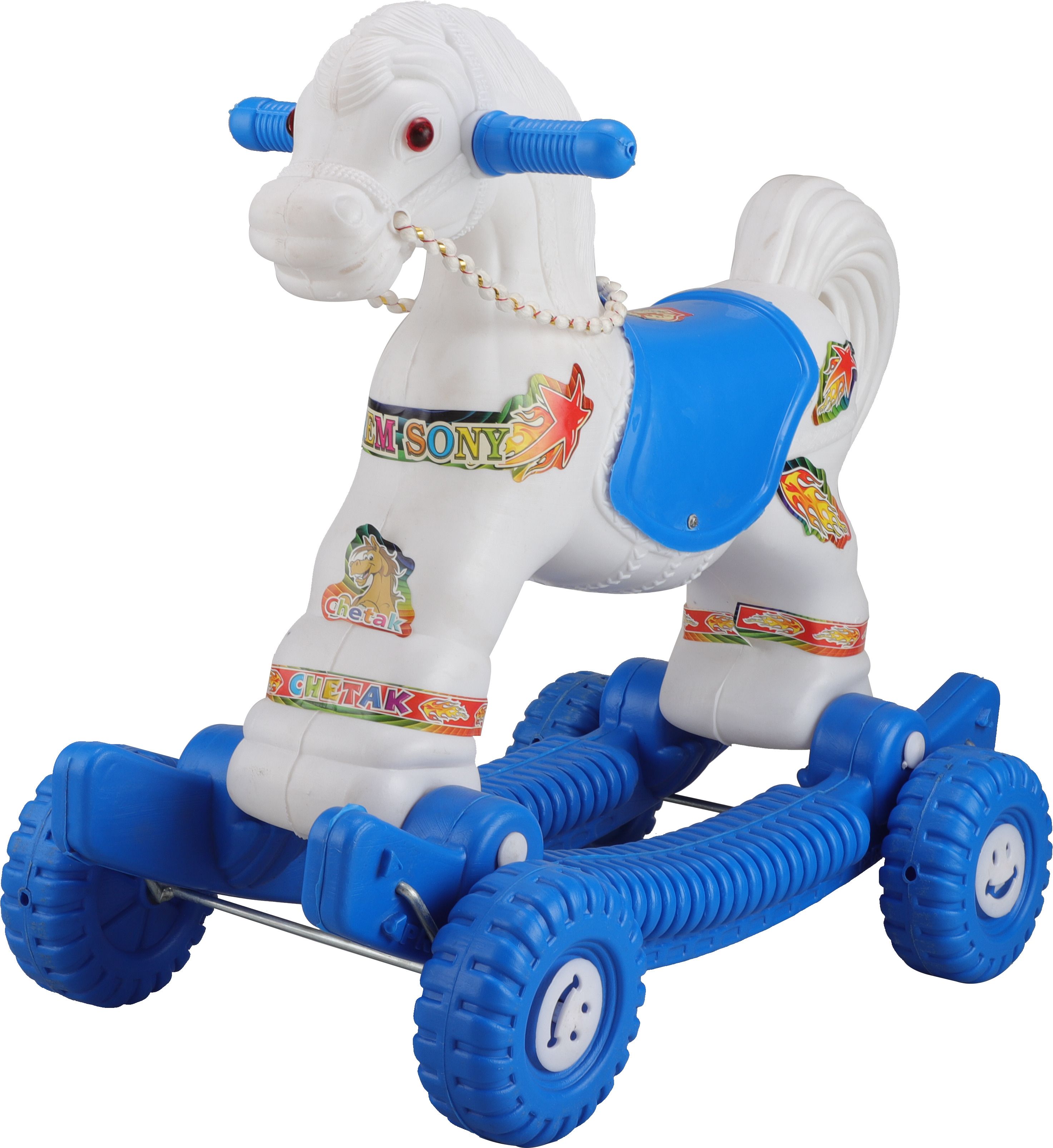 toyprofessor Baby Horse Rider and Rocker Boy Girl Unisex Playtime Fun for Kids 1-3 Years Push & Ride Baby Horse with Wheels Tricycle-picture-32