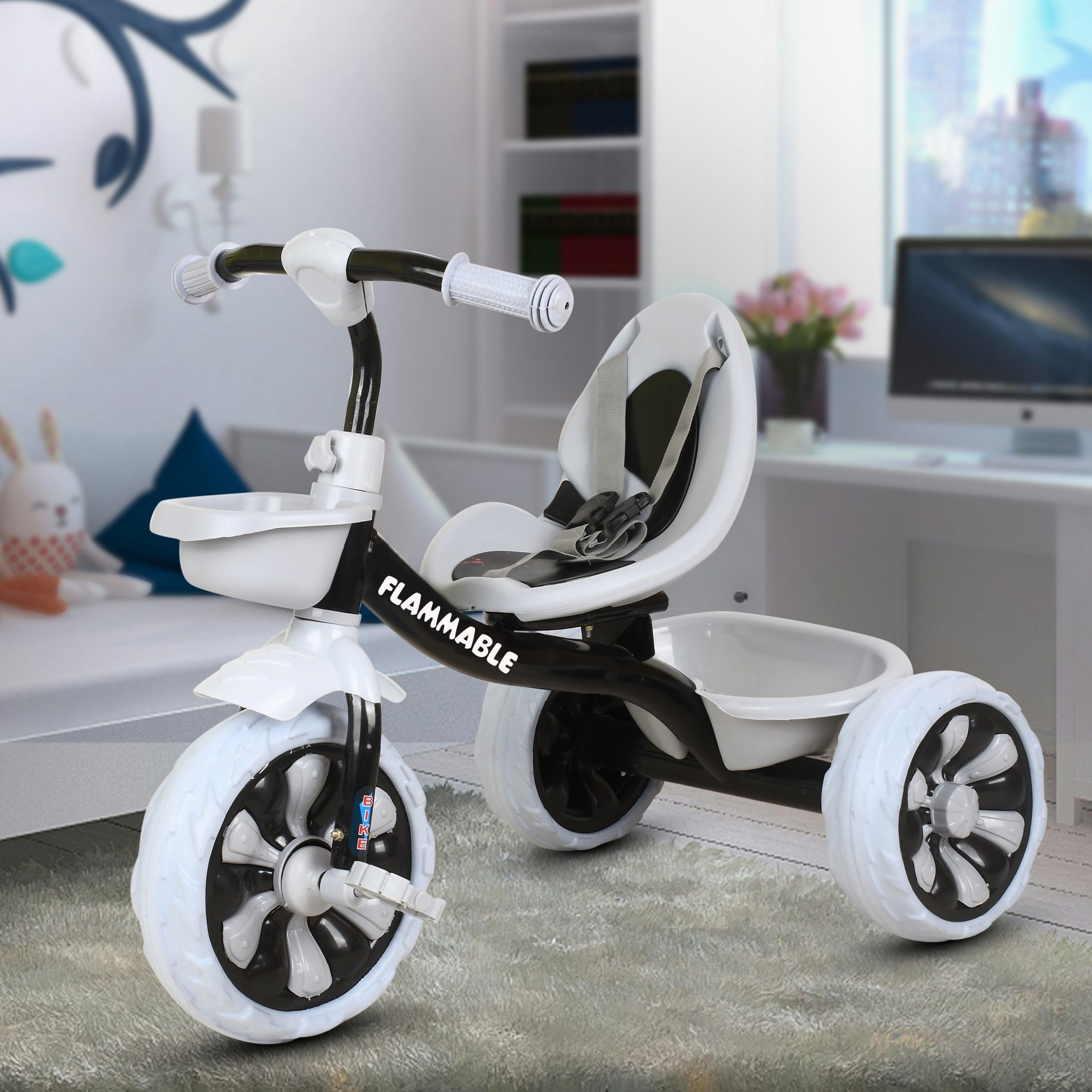 flammable Tricycle with Dual Storage Basket and Seatbelt 3 to 5 yeas NONI BASKET Tricycle-picture-20