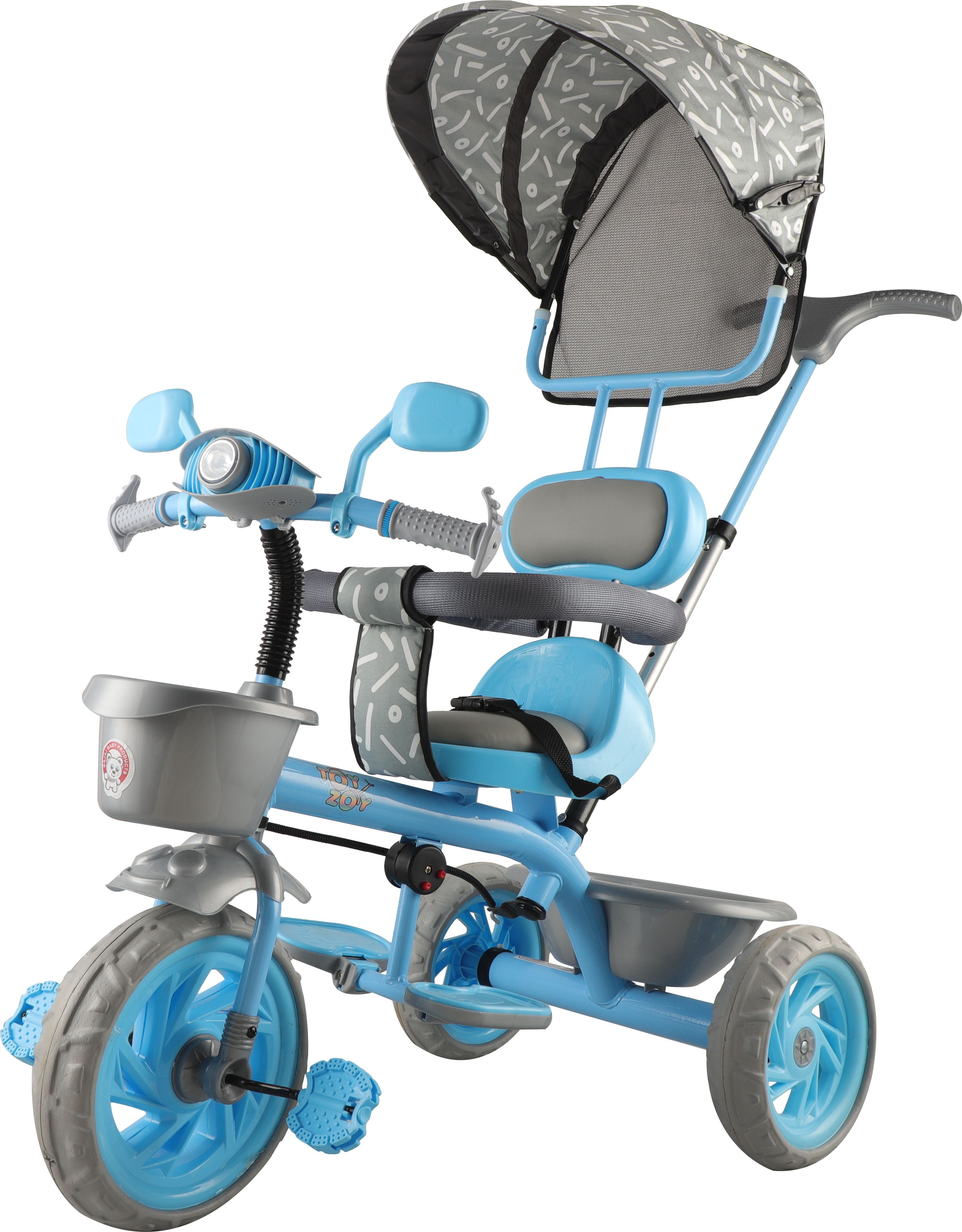 Tiny Trekker Musical Tricycle for Kids | 1.5 to 5 Years | Parental Push Handle | Foldable Canopy | Storage Baskets | Plug & Play Trikes for Girls Boys Tricycle-image-20
