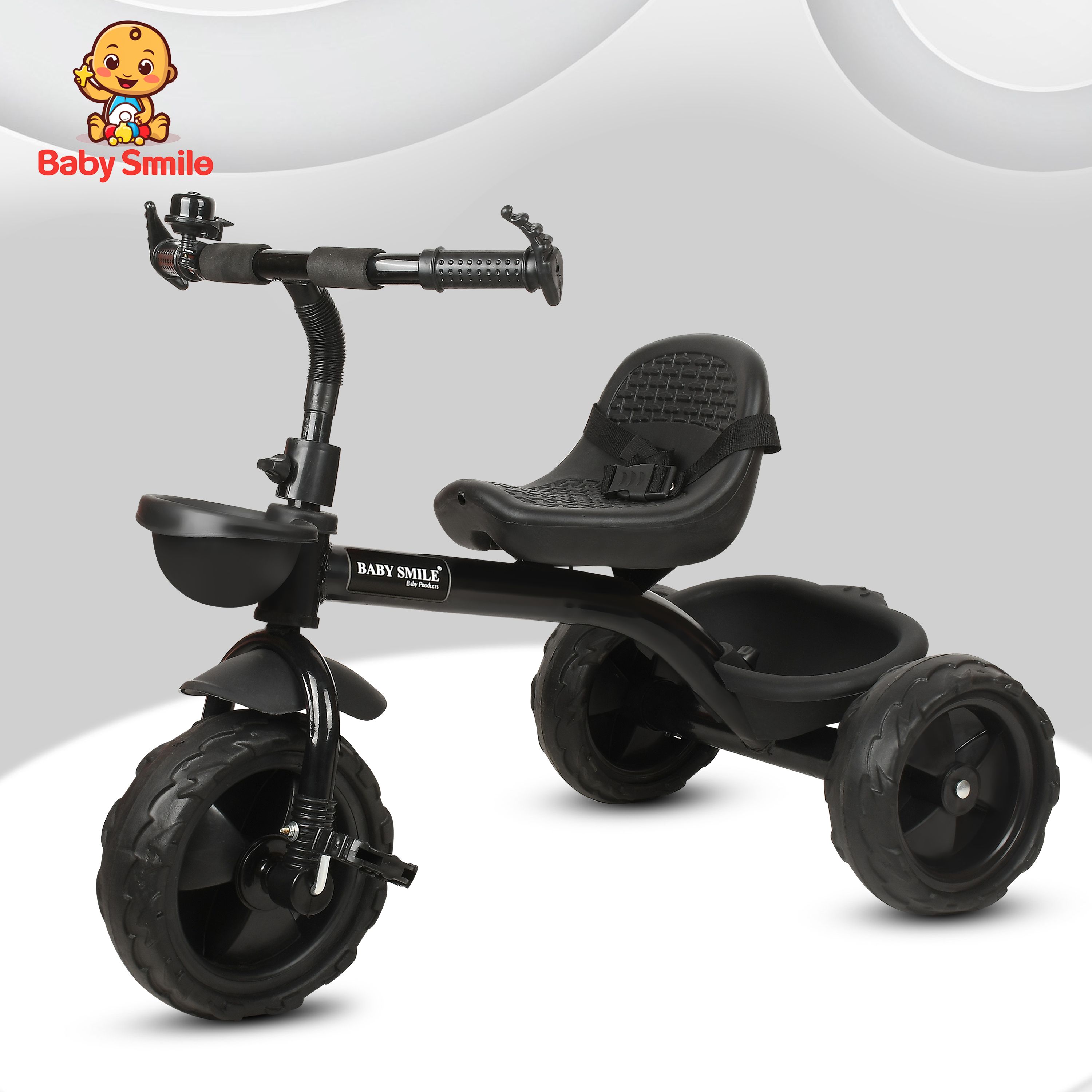 Tricycle with Dual Storage Basket and Seatbelt BS-BST -01-BLACK Tricycle-image-34