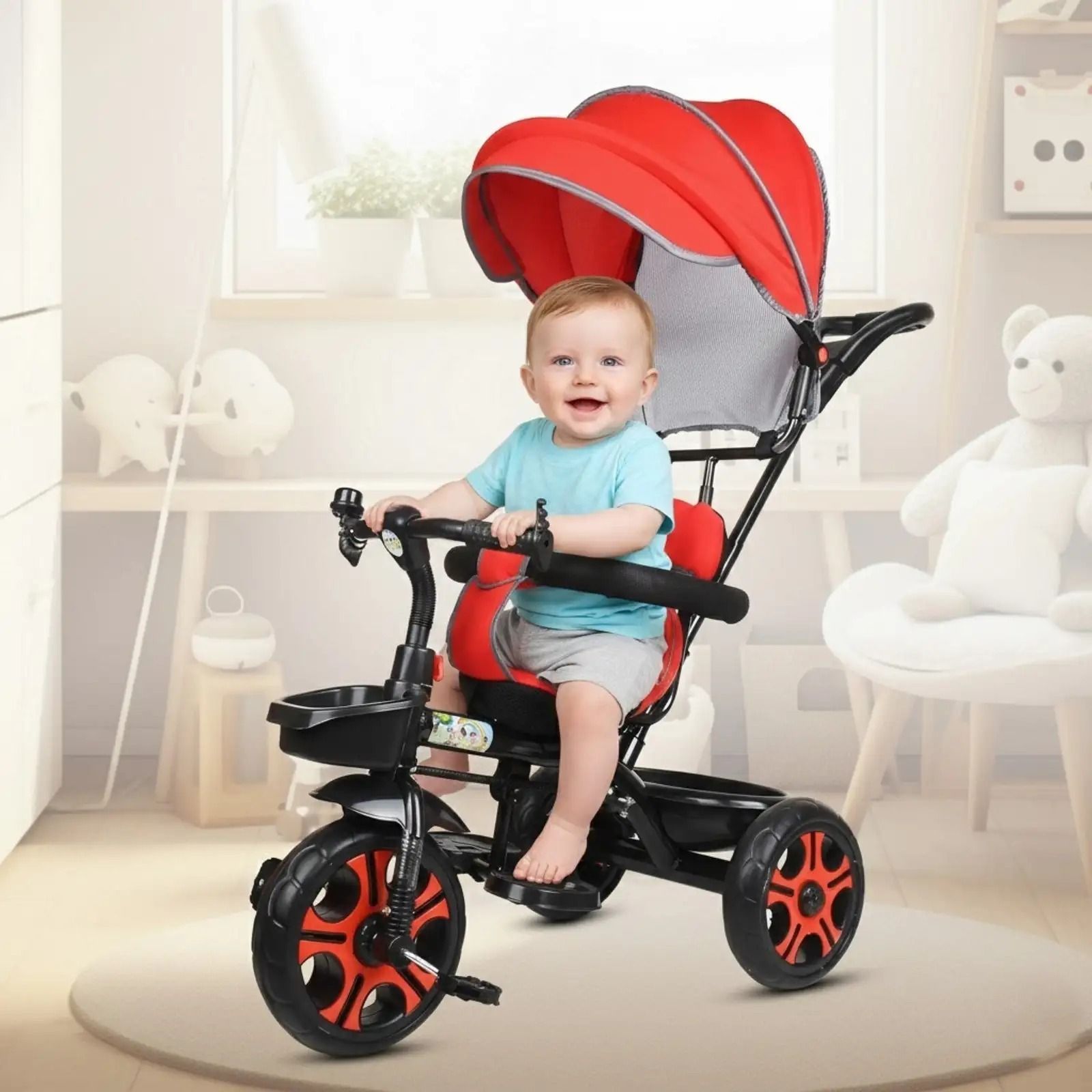 dugri Canopy for Kids Tricycle Premium Baby Cycle,Sefty Belt,Storage Tricycle-picture-18