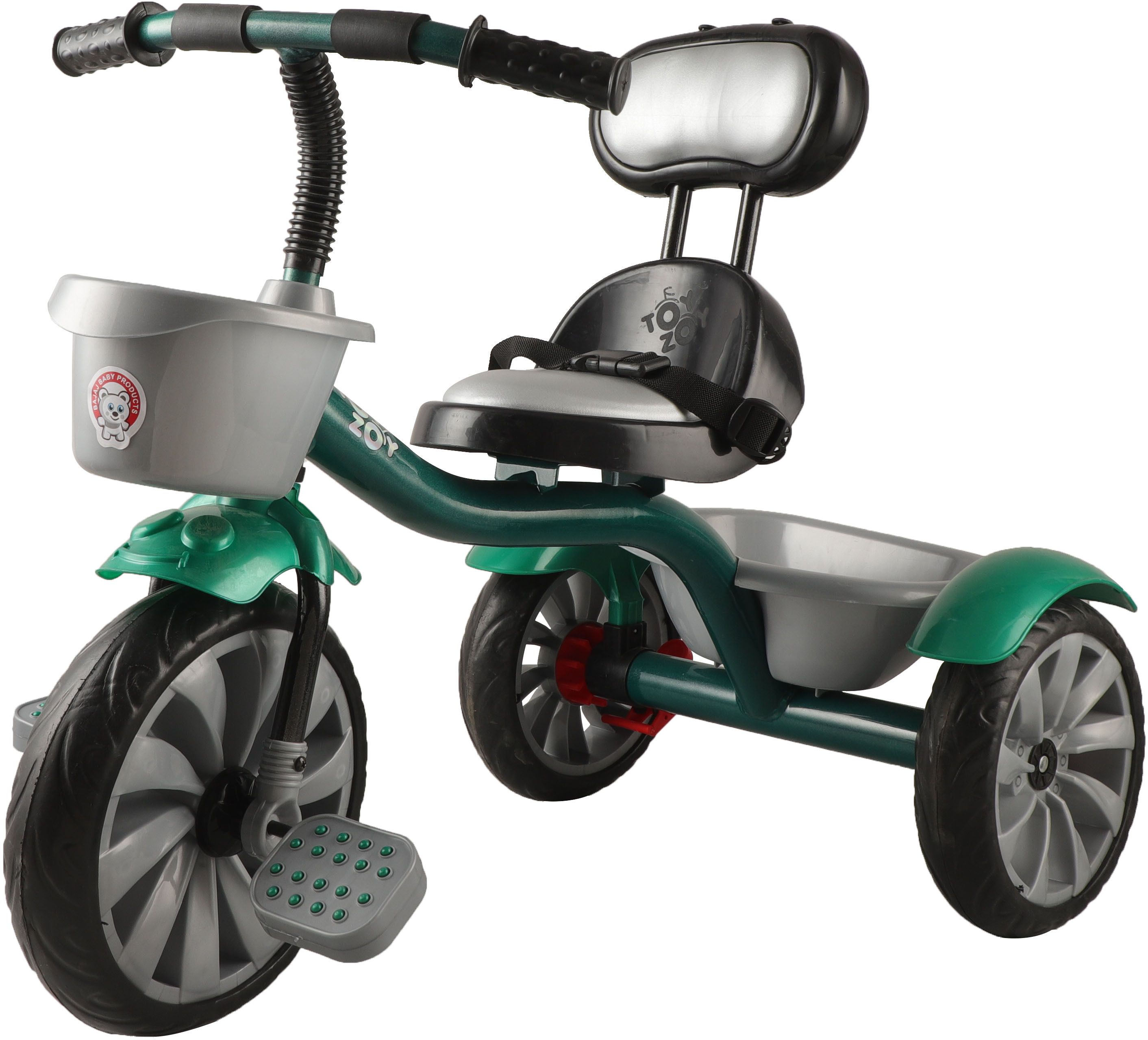joyride Premium Tricycle for Kids 2 to 5 yrs | Trikes for Boys & Girls | Baby Cycle with Eva Wheels & Basket | Leather Seat | Big Backrest Safe & Stylish Tricycle-picture-4