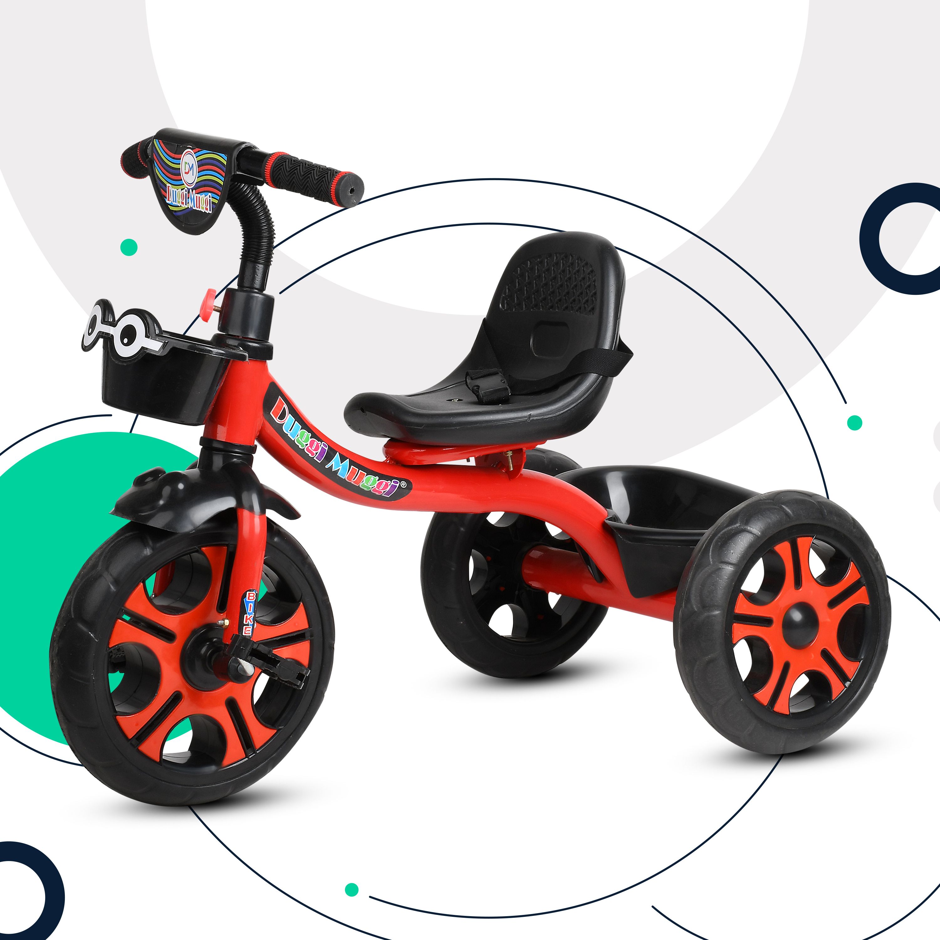 dugri Tricycle with Storage Basket ,Safety Belt,Stylish Colour Wheel with Rubber Tyre For Boys and Girls Age Group 2 to 5 Years Tricycle Tricycle-picture-44