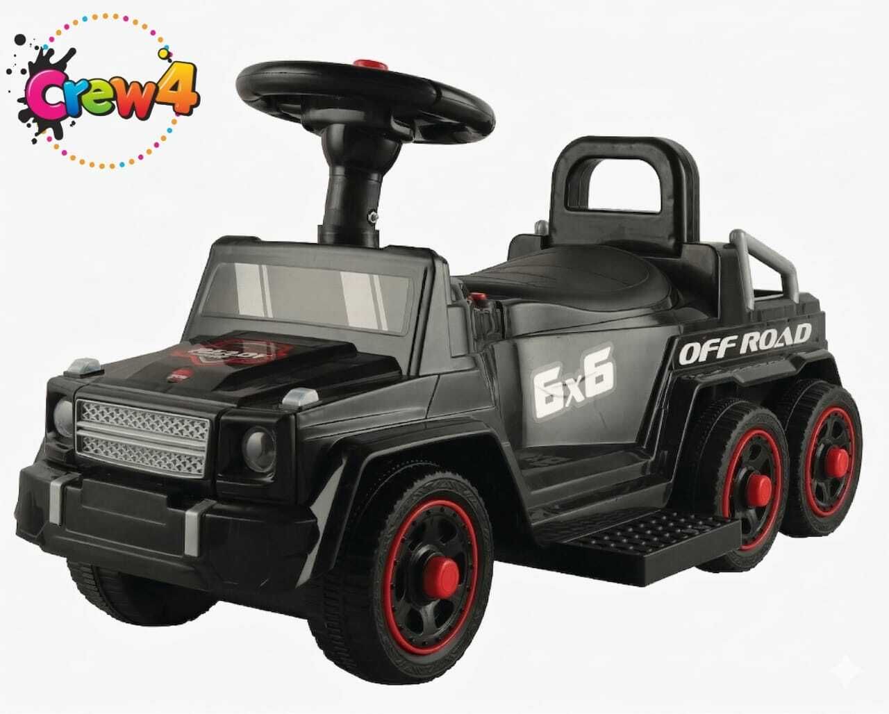 crew4 6x6 Off-Road Manual Push Ride-On Jeep with Music & LED Lights for Kids 3004 Tricycle-picture-28