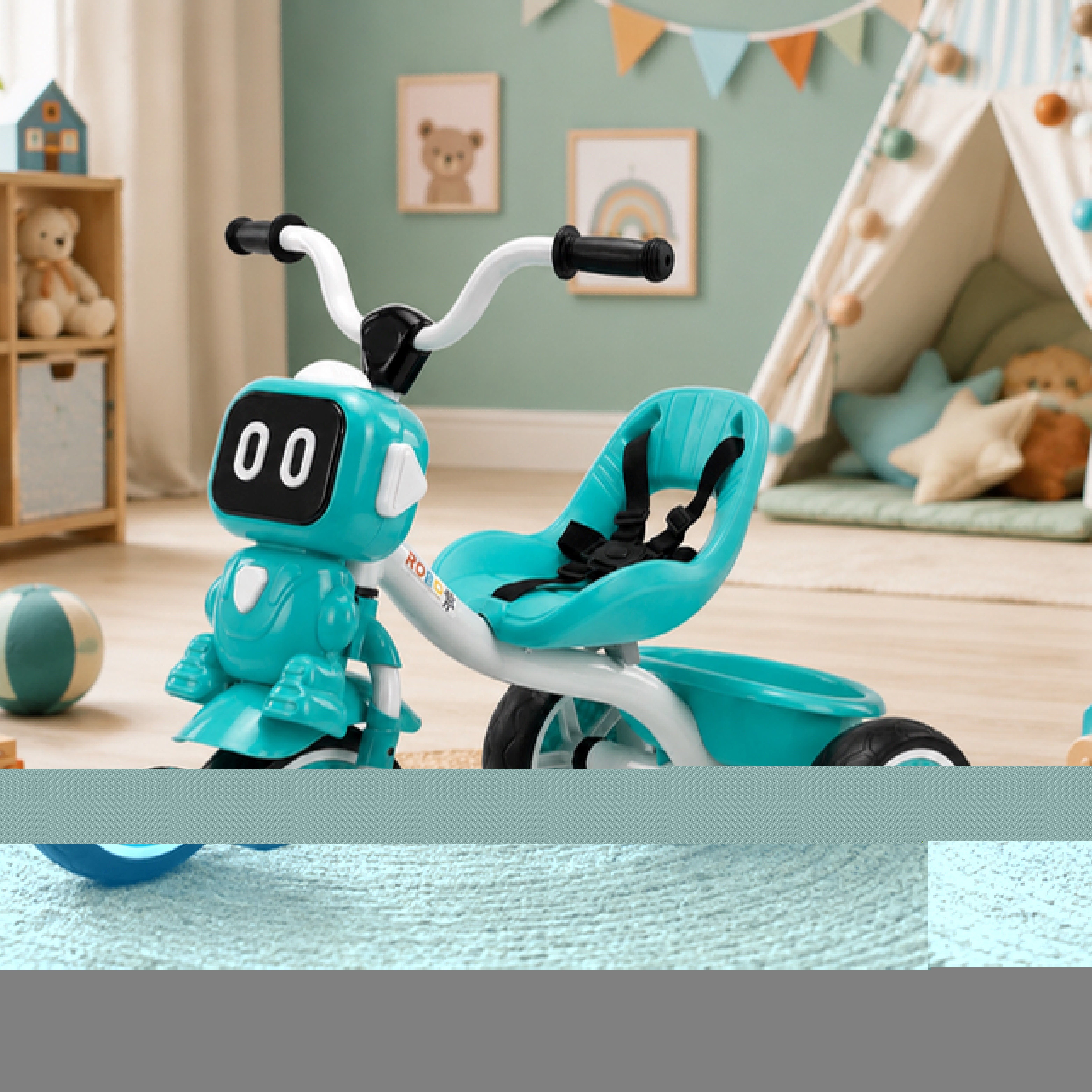 Kids Tricycle with safety belt and Safe, Durable Wheels, Storage Basket and Comfortable Seat Tricycle Tricycle-image-18