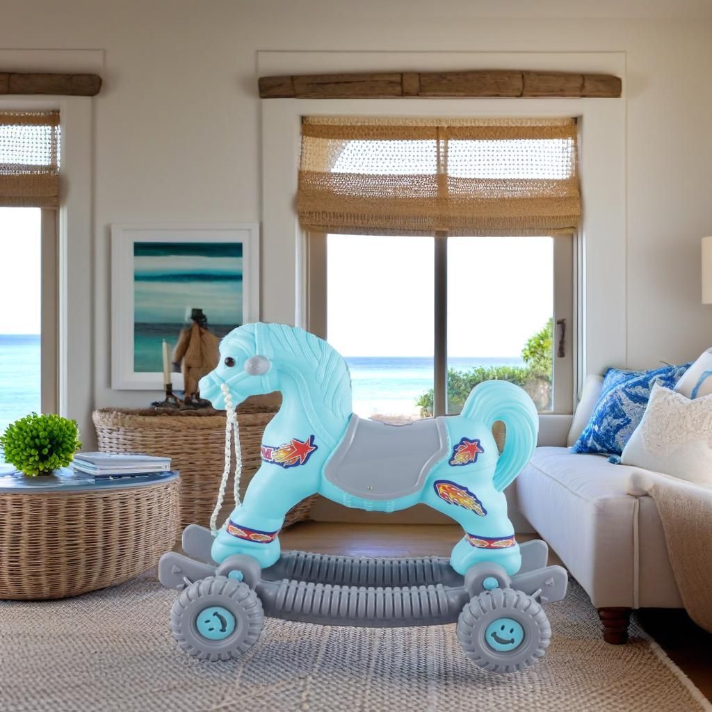 toyprofessor Boy's and Girl's 2 in 1 Baby Horse Rider/Rocker for Kids 1-3 Years Birthday Gift ride on toy with lagam Tricycle-picture-36