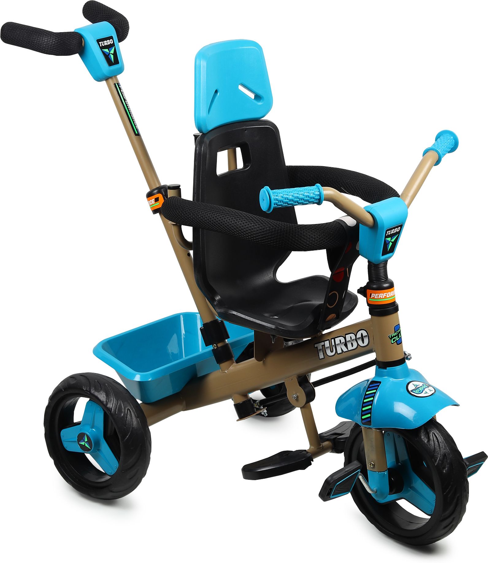Turbo Parental Handle with Arm Rest TURBO-PARENT-ARMREST-BLUE&GREY Tricycle-image-22