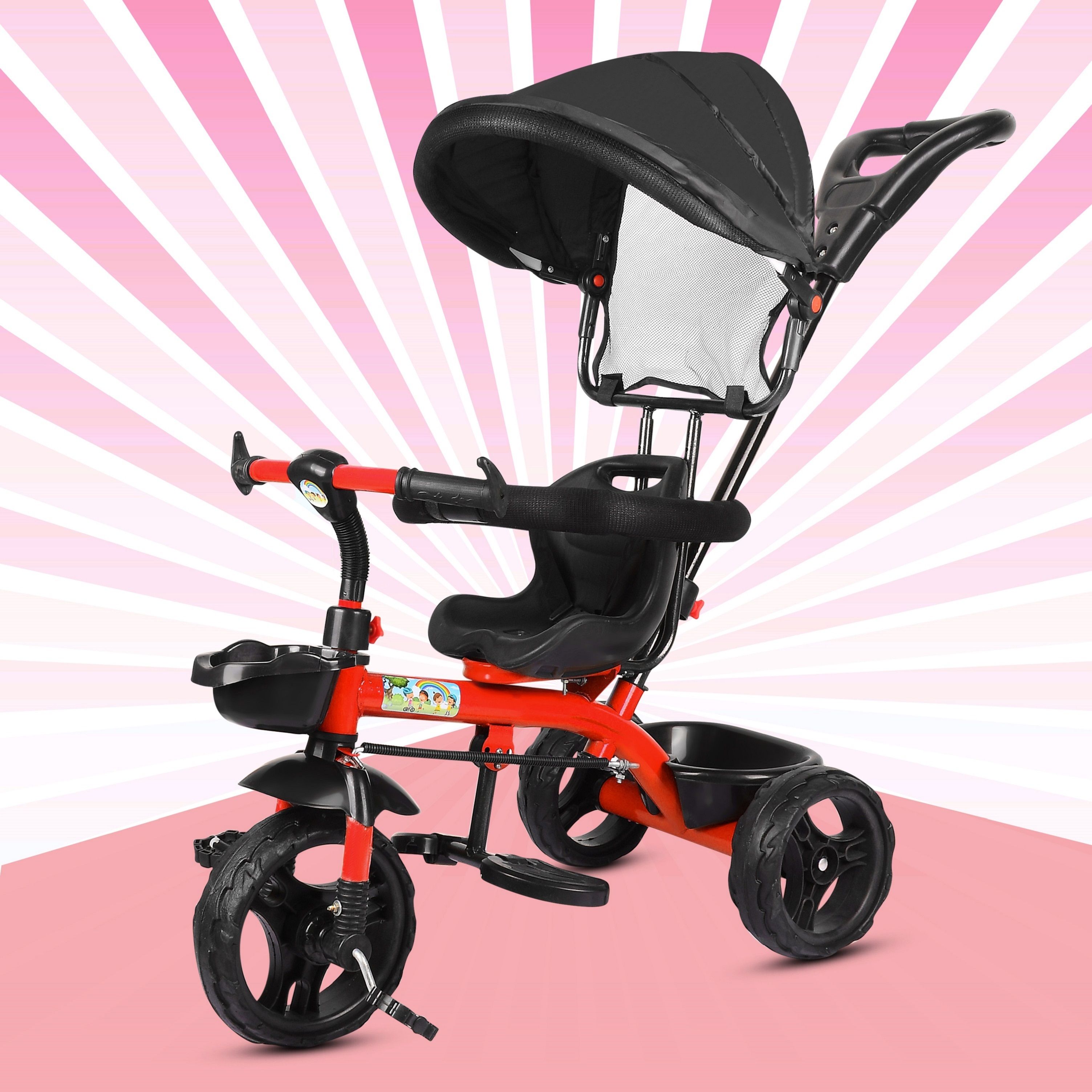 Tricycle with Canopy and Parental Handle 2 to 5 years CANOPY CAT Tricycle-image-33