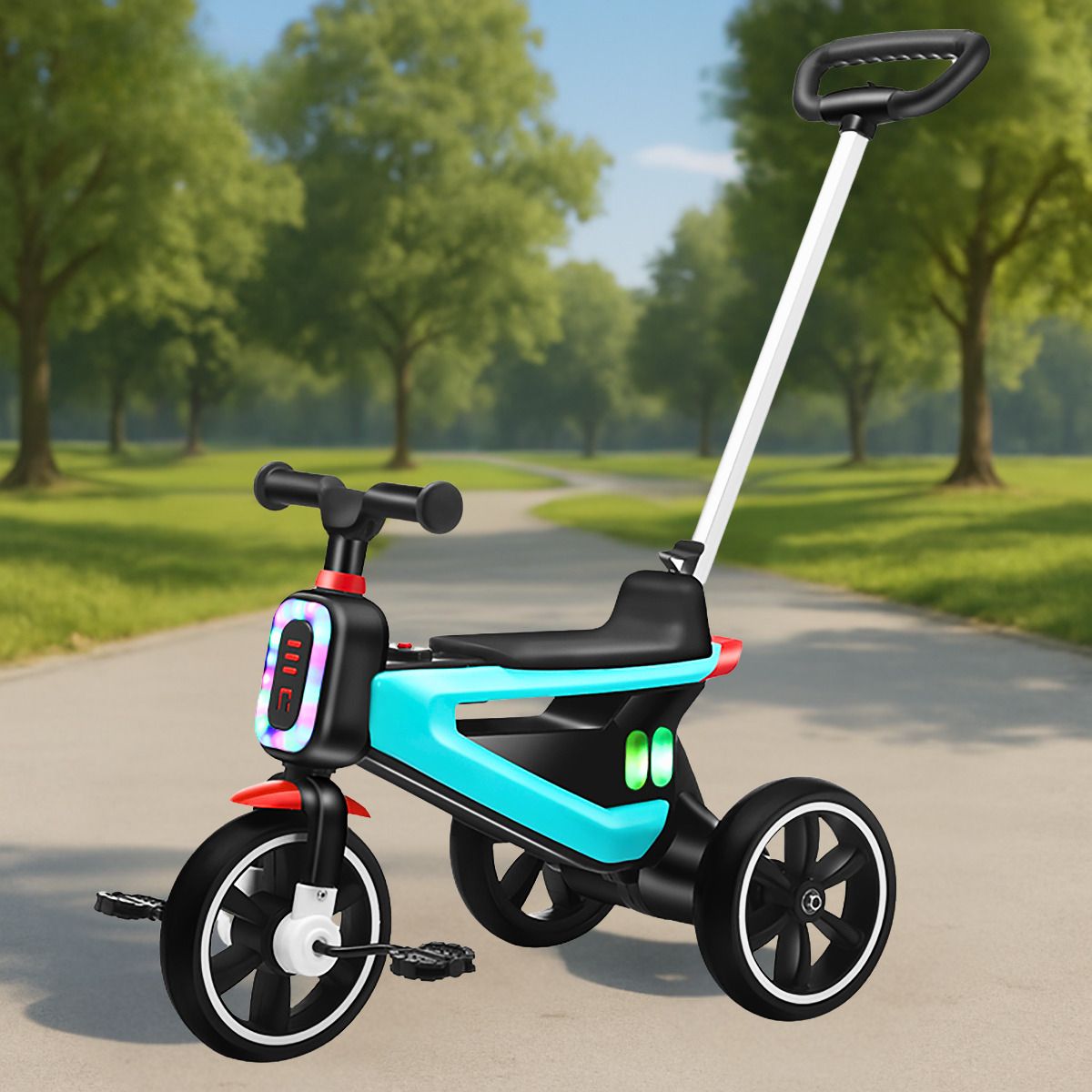 3-in-1 Kids Tricycle with Pedals & Push Handle | Stylish Ride | Age 1+ Tricycle-image-44