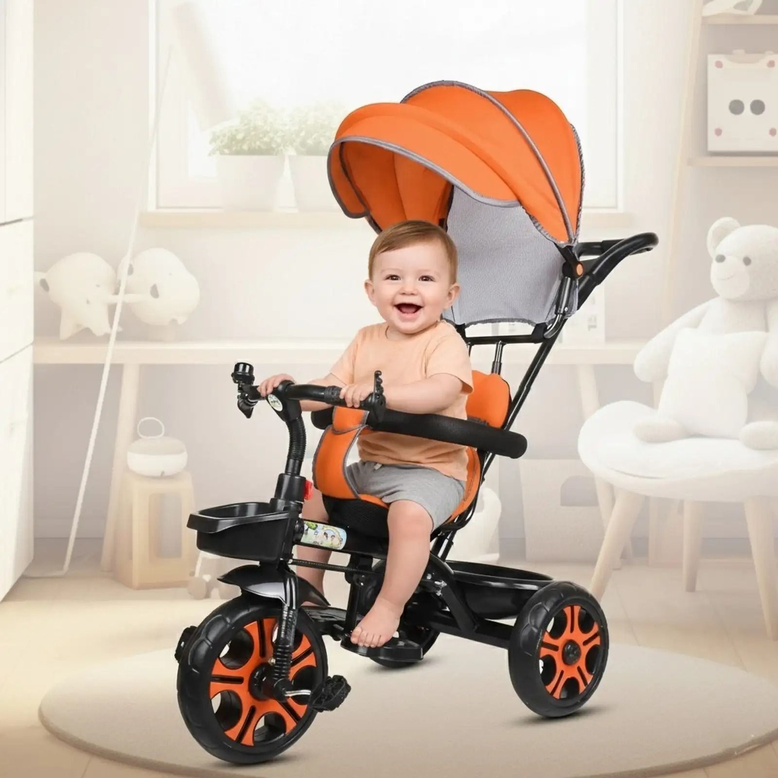 dugri Canopy for Kids Tricycle Premium Baby Cycle,Sefty Belt,Storage Tricycle-picture-17