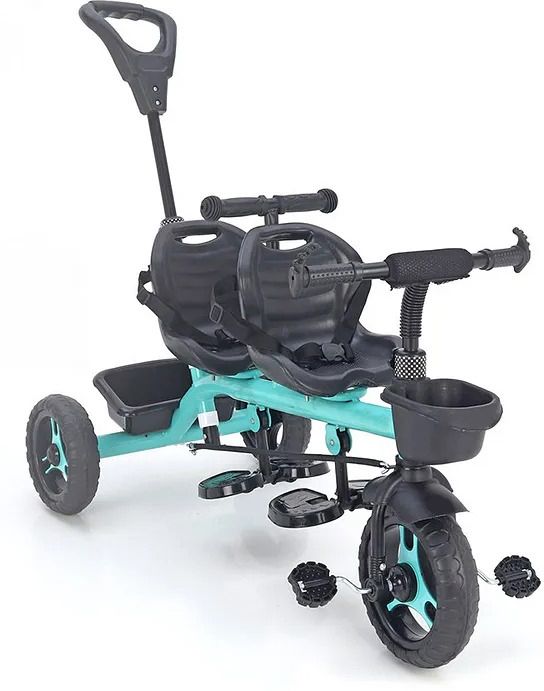 Twins Seat Kids Tricycle Convertible Baby Tricycle Kid's Trike with Parental Push Handle | Seat Belt Kids trikes | Outdoor Toddler Bicycle for Boys & Girls Tricycle