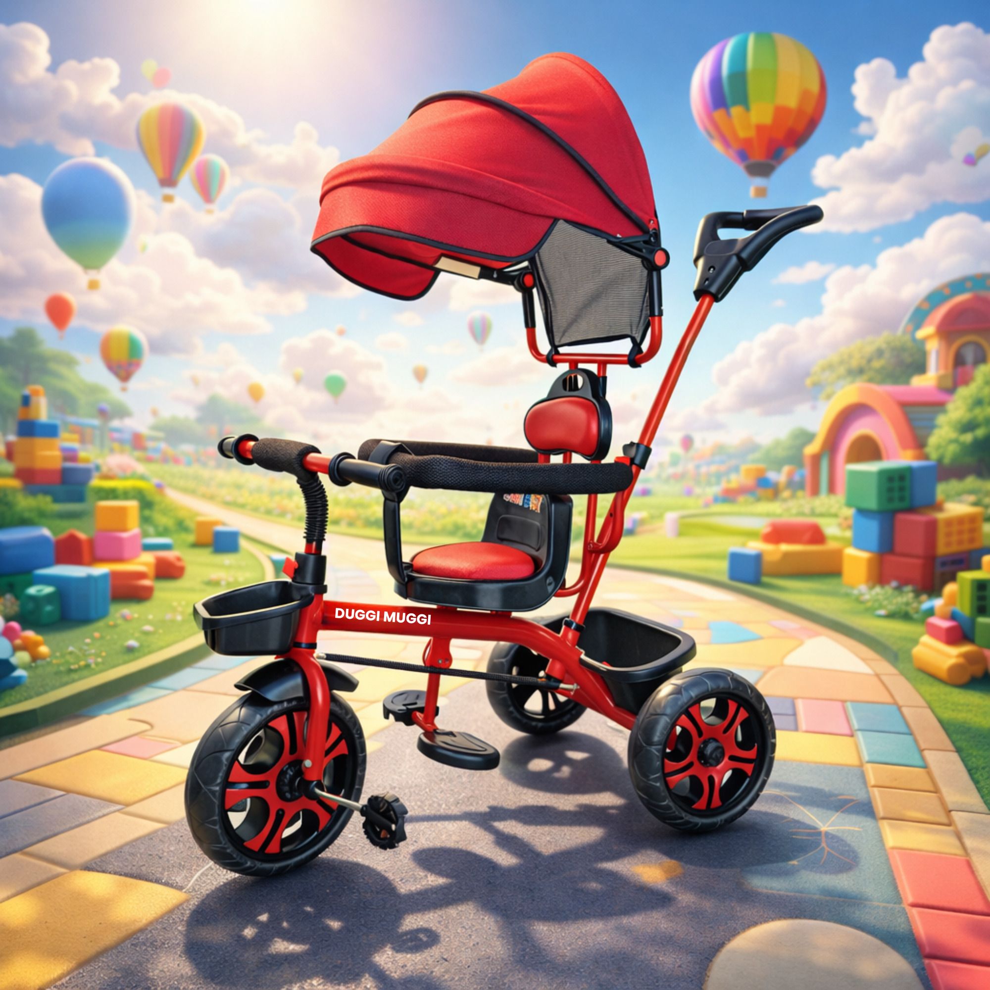 duggi muggi BABY TRICYCLE PREMIUM WITH CANOPY STAROGE BASKET COMFORTABLE SEAT FOR BABY BOYS&BABY GIRLS Tricycle-picture-7