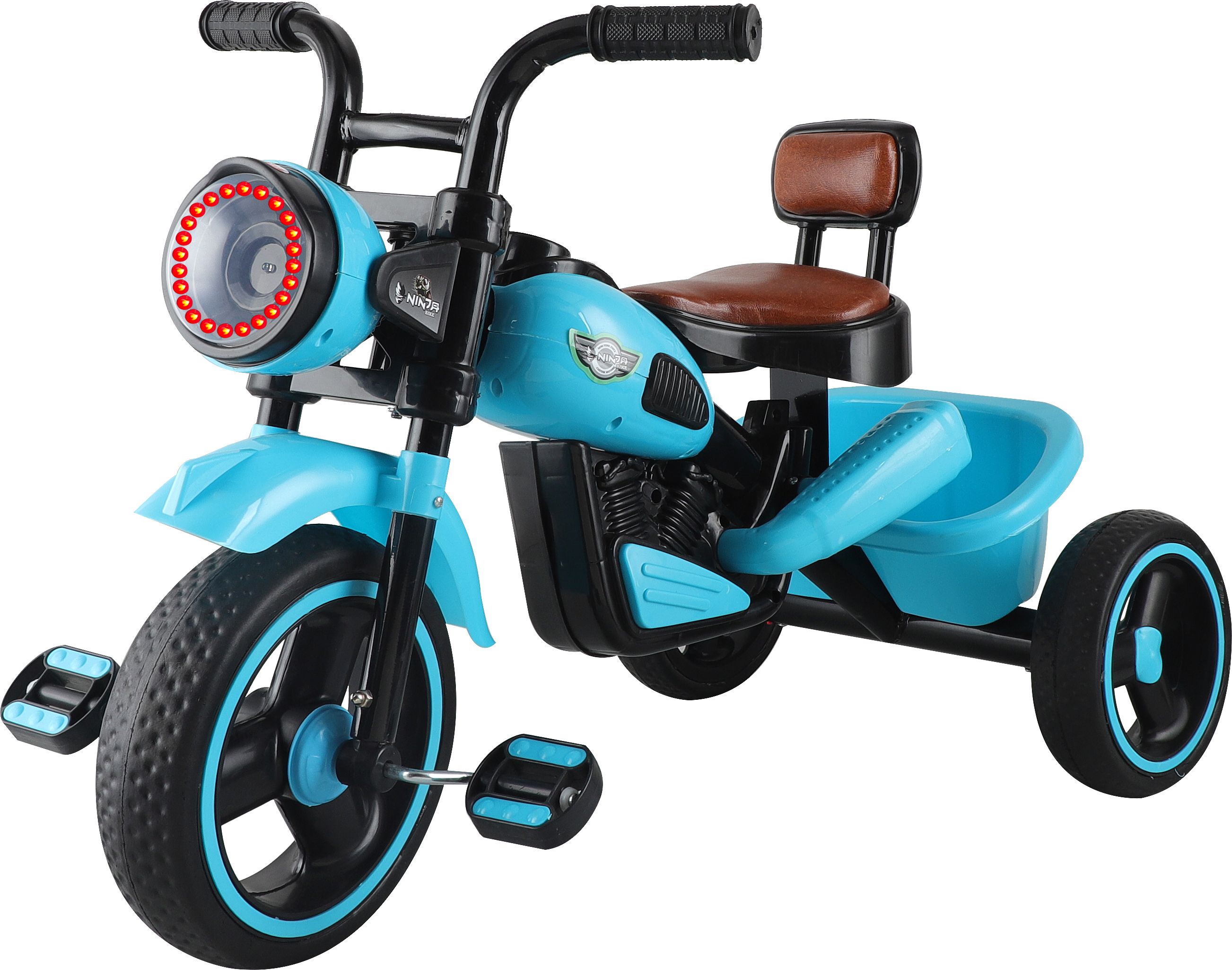 Himalayan King Size Baby Tricycle for Kids | Sports Trike | Musical Horn and Lights | Double Leather Seat | Push Along Pedal Tricycle | 15 Months to 3 Years Tricycle