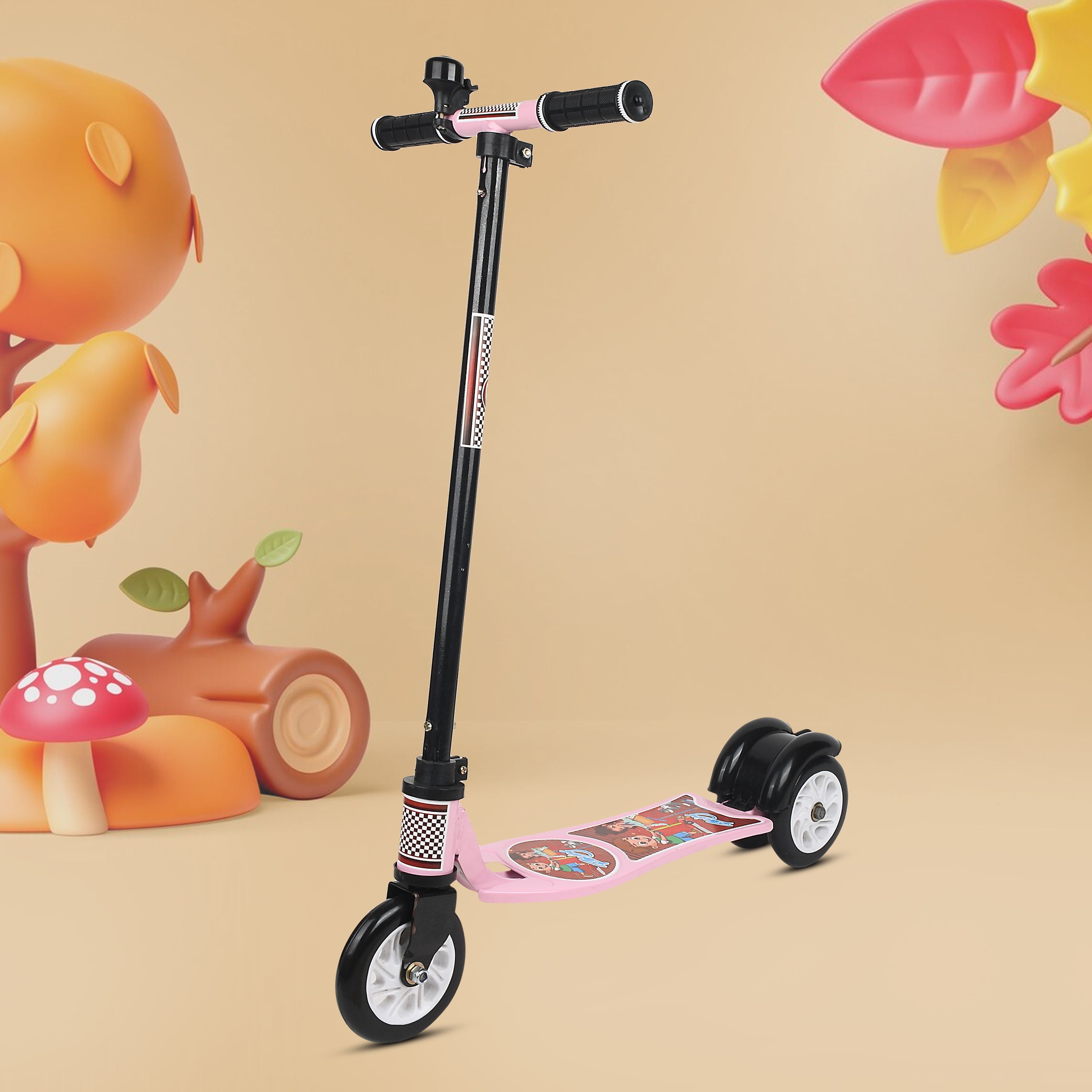 Scooty Premium Supper Storng 100 kg capacity scooty with Bell Road Runner with Back break , Foldable Scooter, Skate Scooter for Kids Tricycle-image-32
