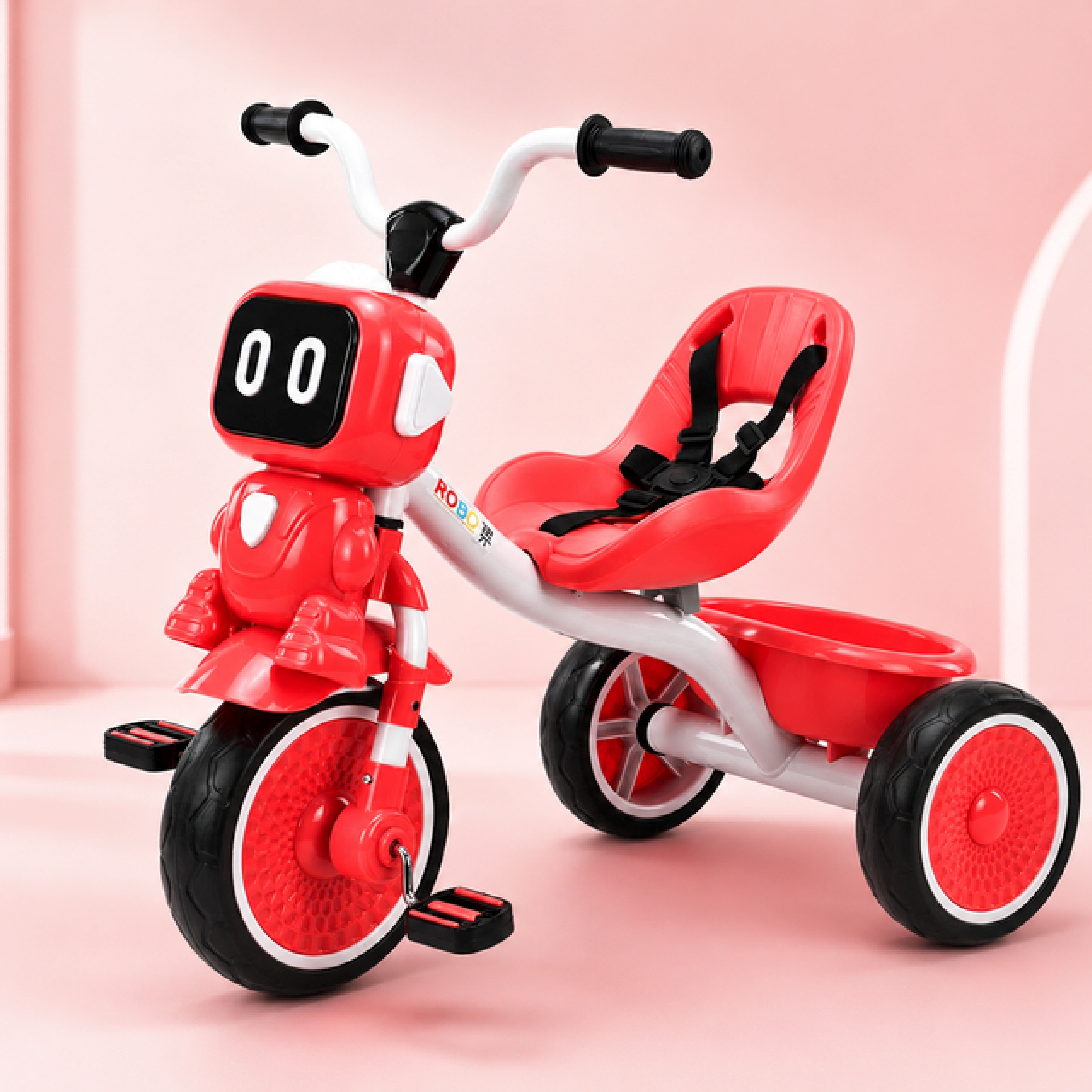 Kids Tricycle with safety belt and Safe, Durable Wheels, Storage Basket and Comfortable Seat Tricycle Tricycle-image-49