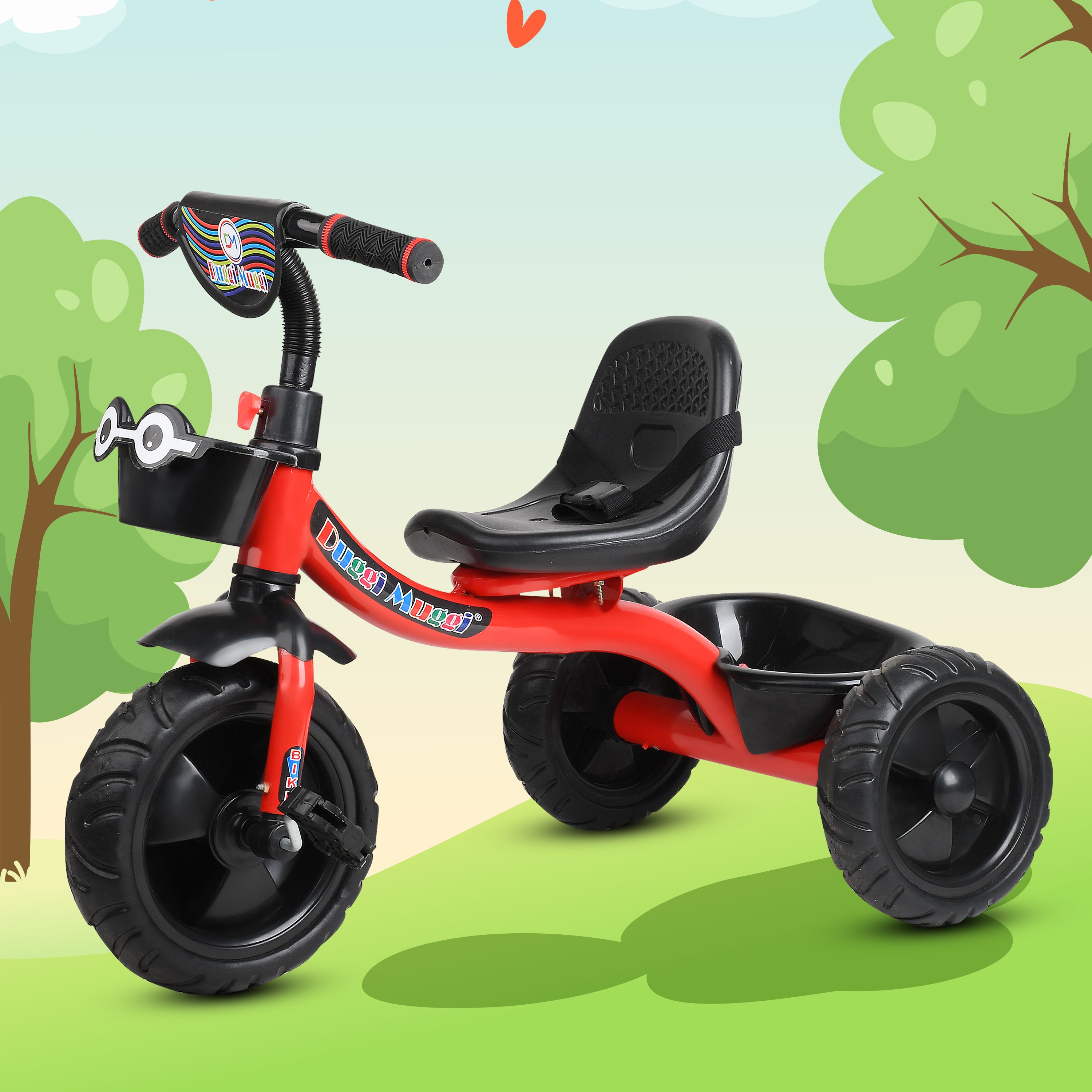 toyshoppee Smartest and Safest Kids Tricycle with Eva Wheels,Storage Basket,Seat Belt. KIDDO Red Tricycle For Age 1-5 Years Kids Cycle Tricycle-picture-30