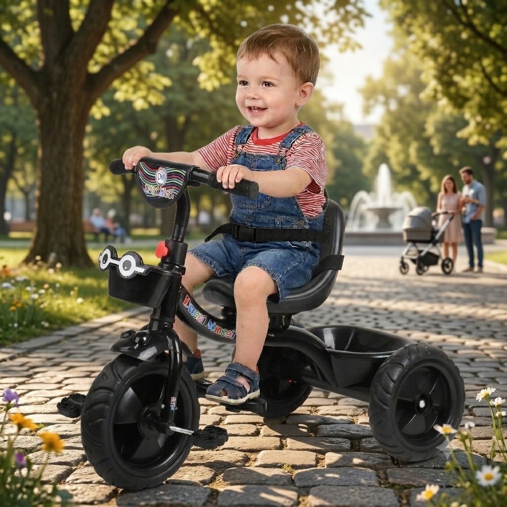 dugri Kids Tricycle EVA Rubber Tyer,Front-Back Basket, Easy to Assemble Tricycle for 2-5 Year Kids Tricycle Tricycle-picture-43