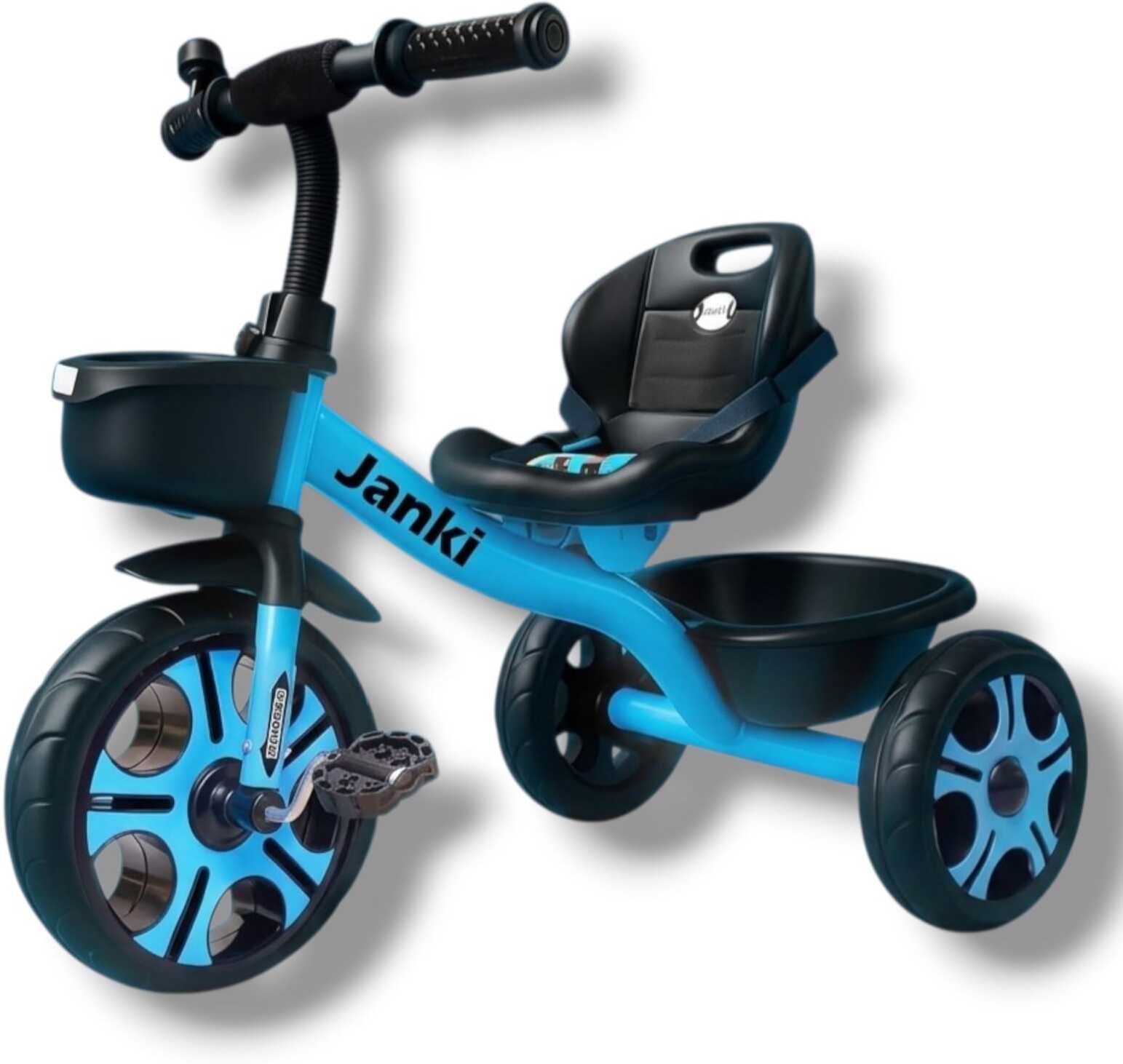 Children's Three Wheel Cycle with Safety Backrest and Storage Basket Kids Tricycle with Storage Basket and Safety Seat | Blue Ride-On Trike Tricycle-image-22
