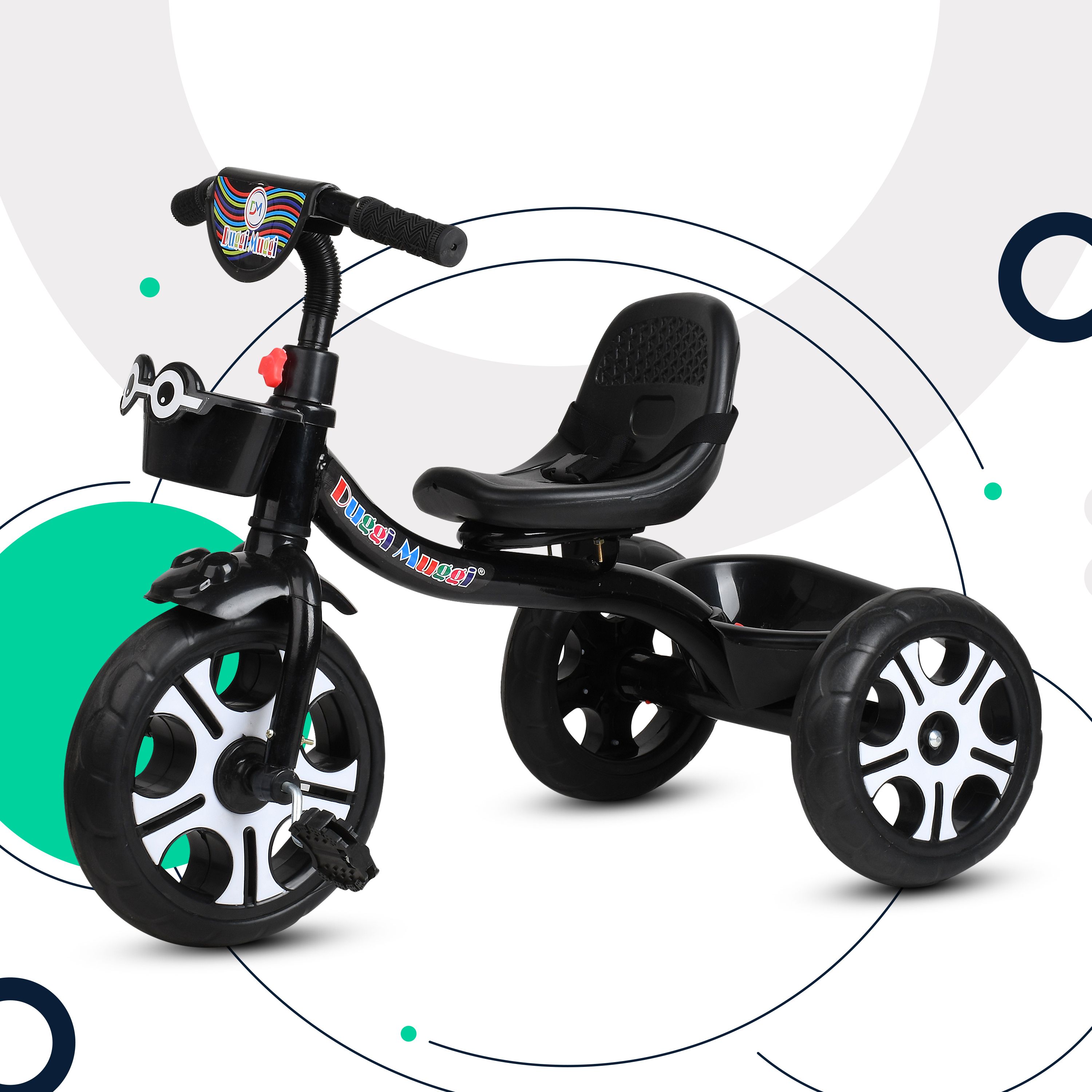 Storage Basket ,Safety Belt,Stylish Colour Wheel with Rubber Tyre TryCycle for Boys and Girls Age Group 2 to 5 Years Babys Tricycle-image-29