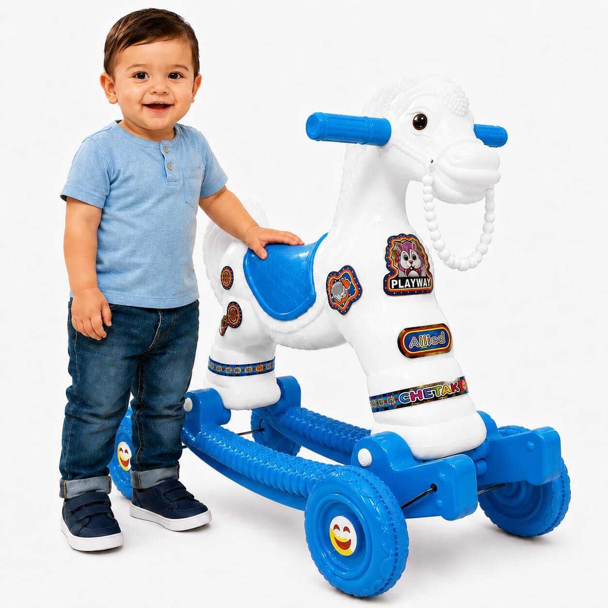 Playway Kids Ride-On Rocking Horse, Smooth Rocking Motion, Strong Wheel for ride ghoda Tricycle-picture-17
