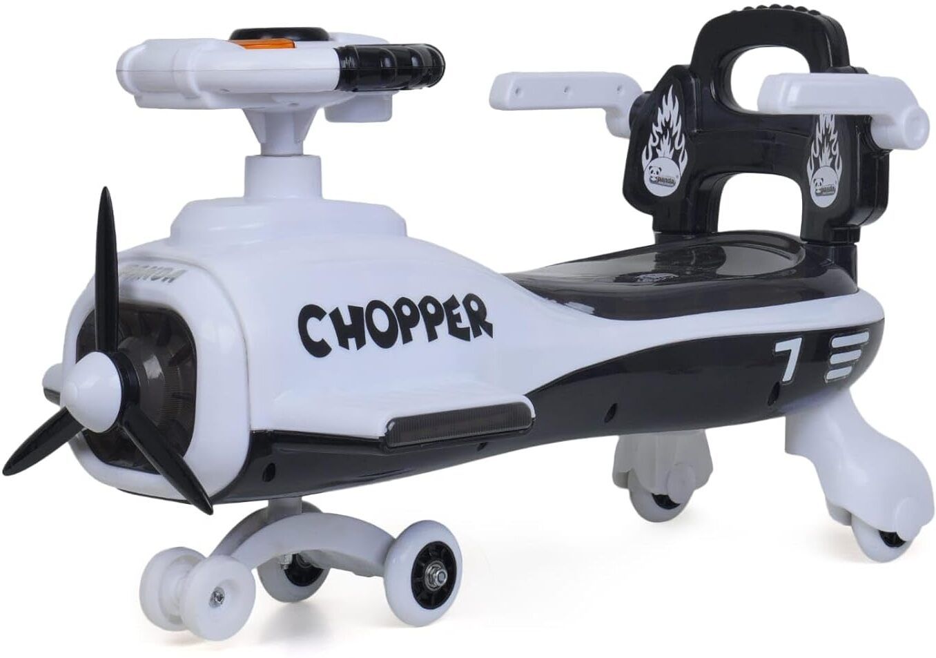 Swing Car Chopper for Kids with Music & Horn Steering Light Rideons & Wagons Non Battery Operated Ride On
