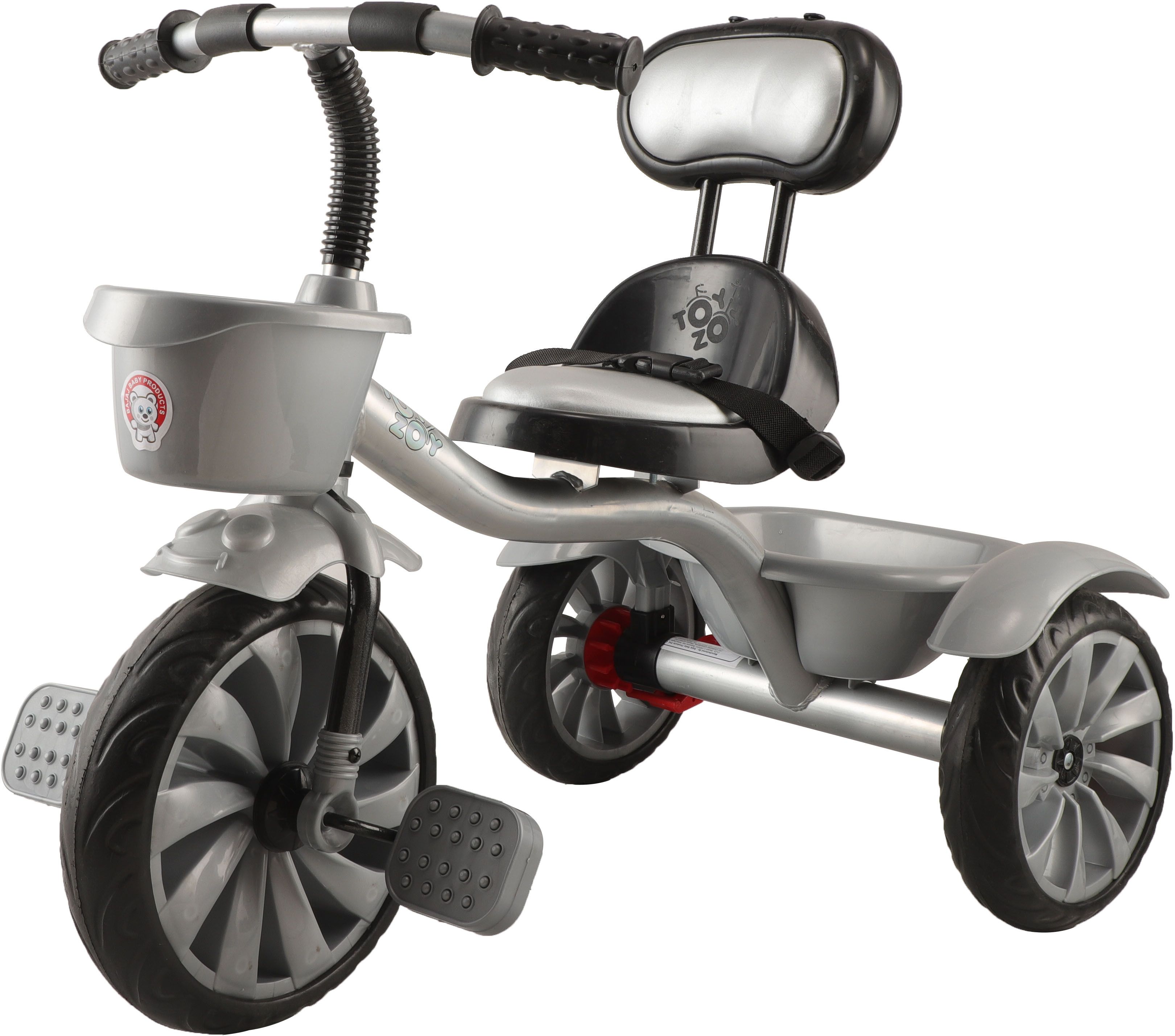 joyride Premium Tricycle for Kids 2 to 5 yrs | Trikes for Boys & Girls | Baby Cycle with Eva Wheels & Basket | Leather Seat | Big Backrest Safe & Stylish Tricycle-picture-2