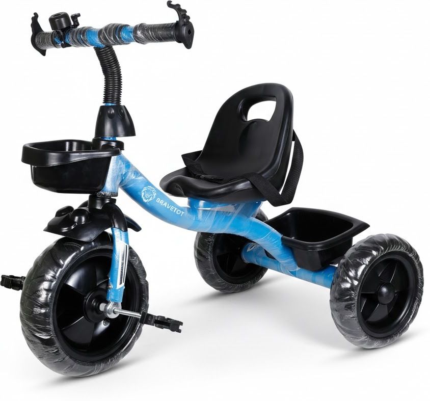 bravetot Multi-Storage Toddler Trike __ Includes Safety Harness_ Protective Front Fender, Interactive Bell - Tricycle-picture-29
