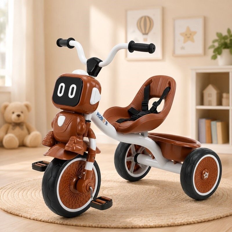 Kids Tricycle with safety belt and Safe, Durable Wheels, Storage Basket and Comfortable Seat Tricycle Tricycle-image-47