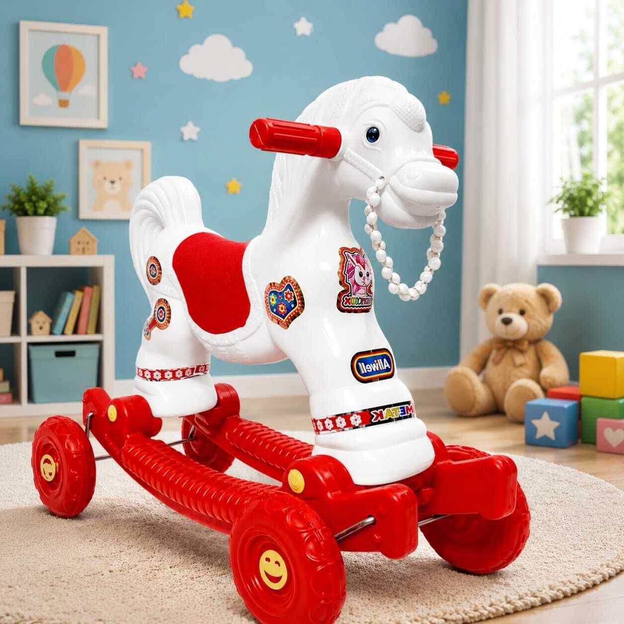 Playway Baby Push Ride-On & Rocker Horse for Kids | 2-in-1 Toy 02-ghoda Tricycle-picture-13