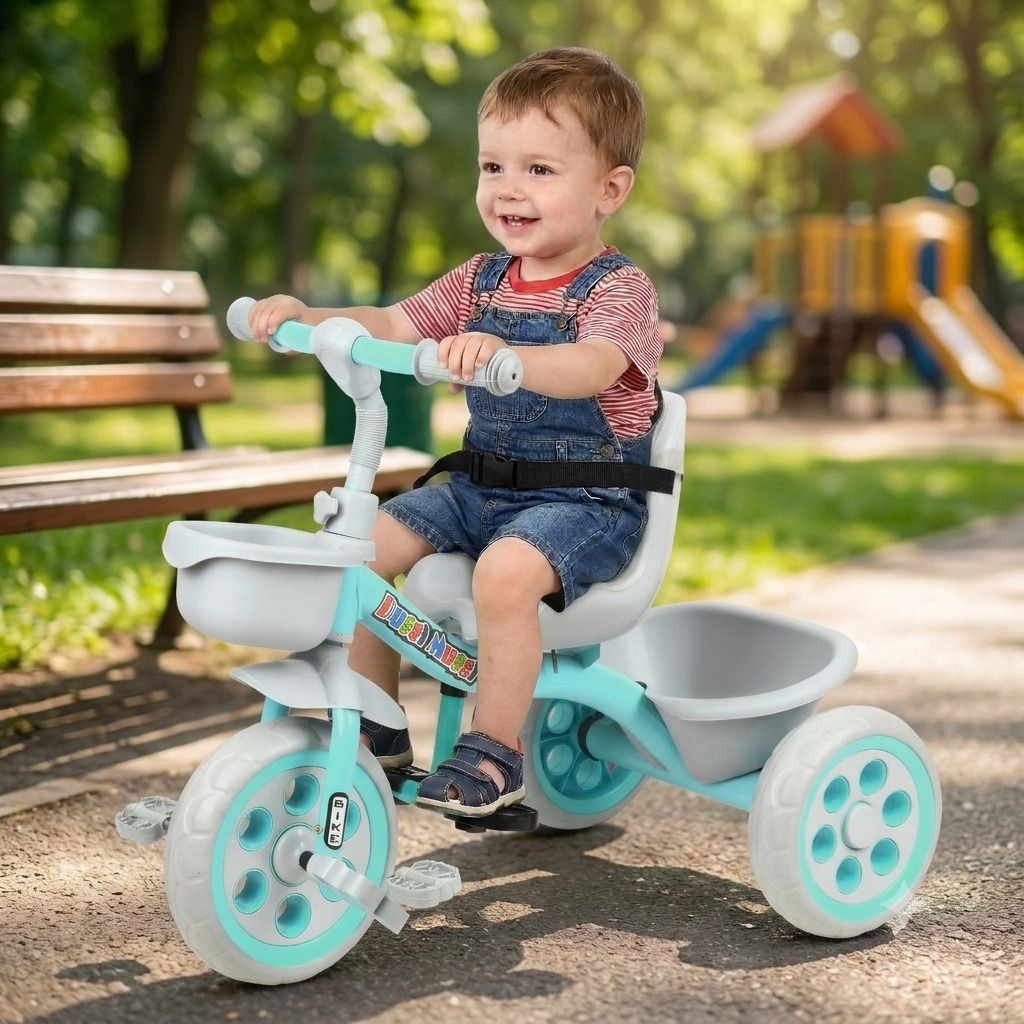 dugri Tricycle for Kids 2-5 Years - Ticycle for Kids with Seat Belt, Bike for Kids with 3 EVA Wheels,Basket for Toys Tricycle Tricycle-picture-35