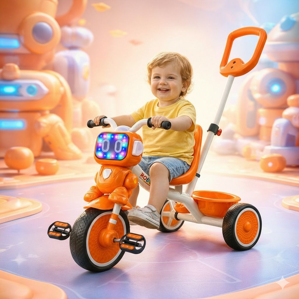 dugri Sturdy and Safe Cycle for Kids Tricycle With Parental Handle,Back Basket Tricycle-picture-26