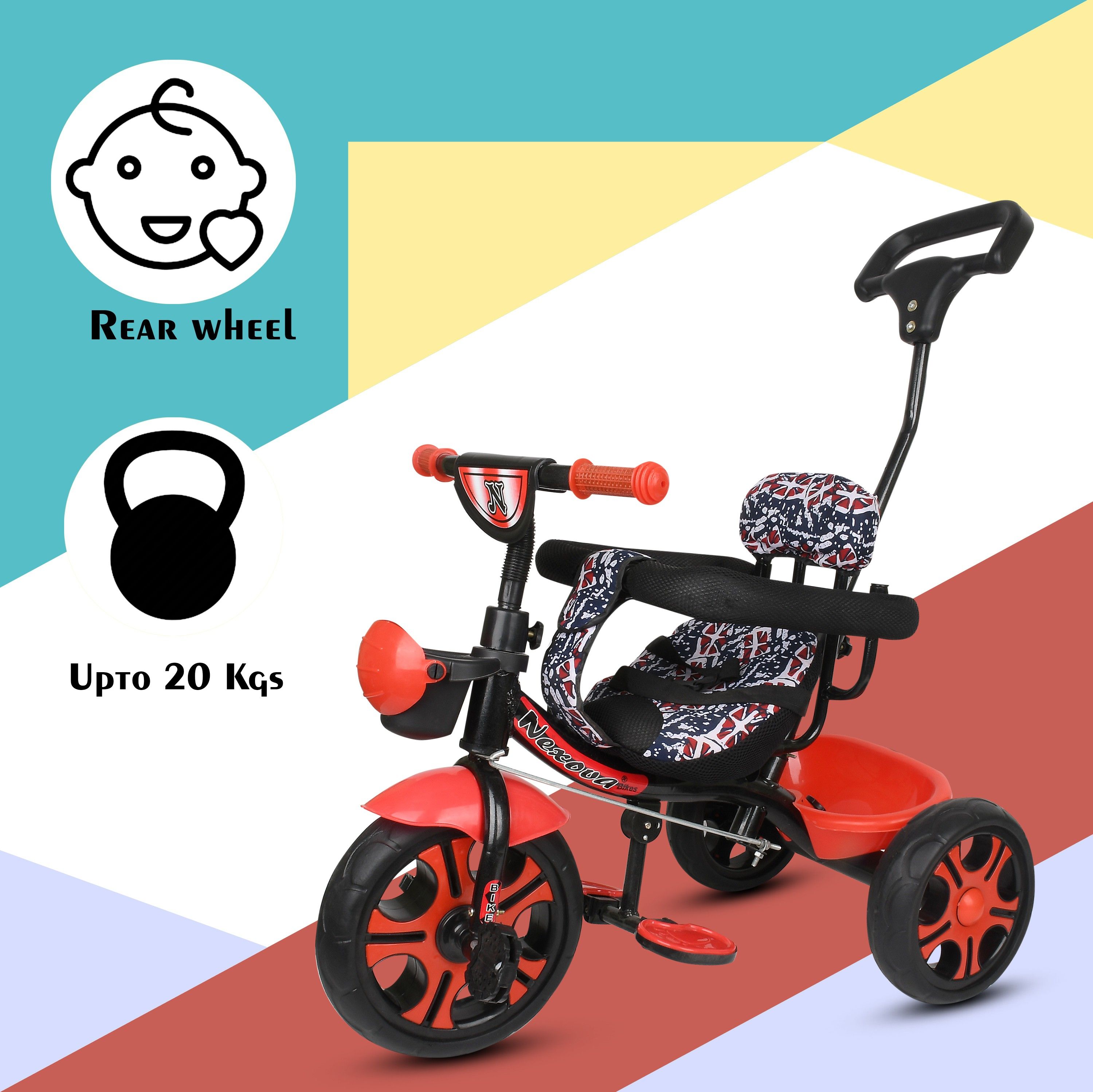 Kids New Trike With Back Handle N-1 Tricycle Tricycle-image-47