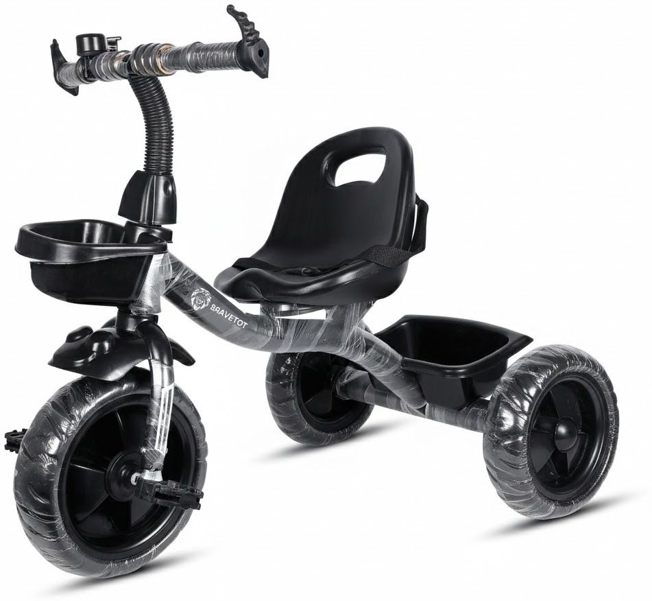 bravetot Multi-Storage Toddler Trike: Includes Safety Harness, Protective Front Fender, Interactive Bell Tricycle-picture-30