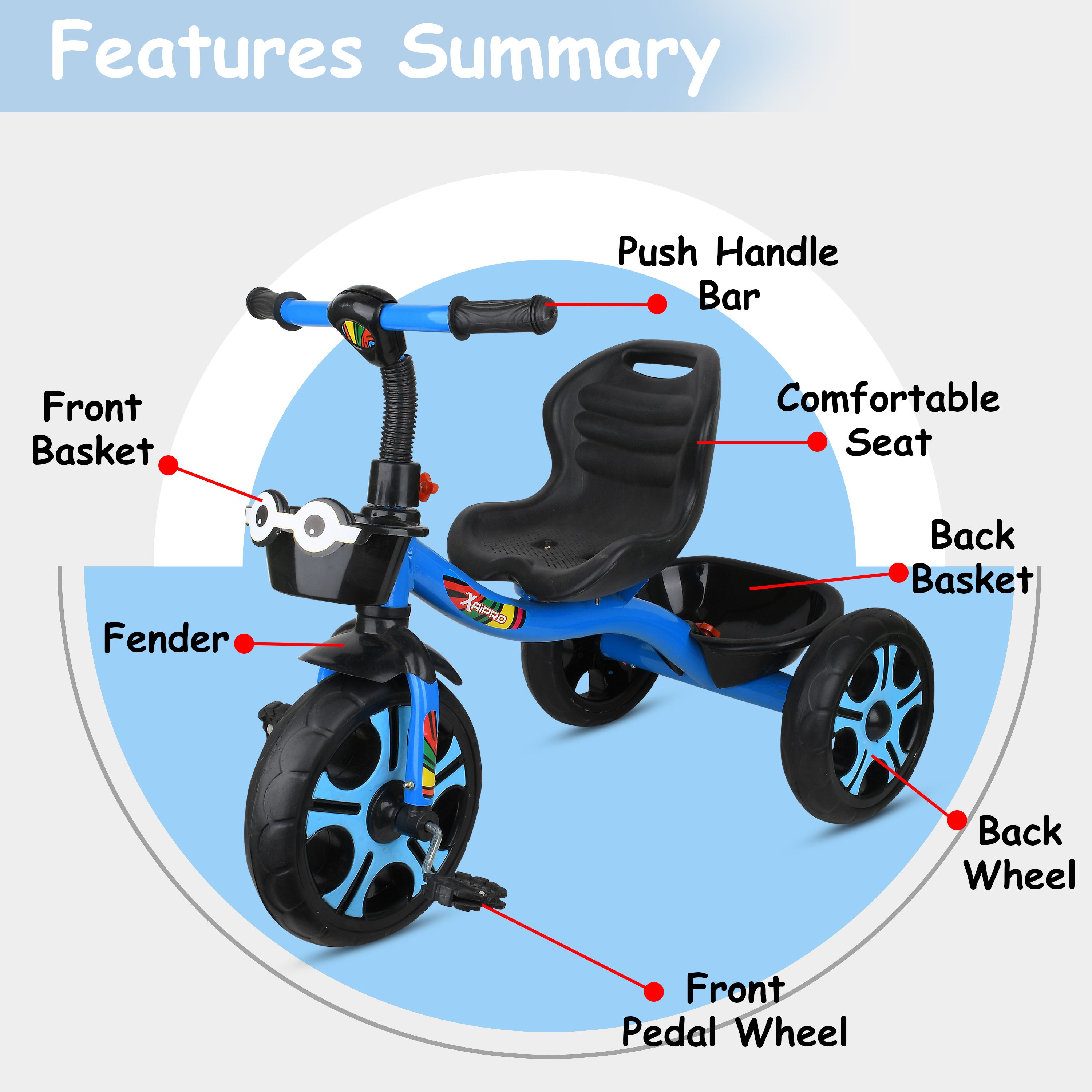 XR-100 SEAGREEN KIDS TRICYCLE 10 T (inch) Road Cycle-image-18