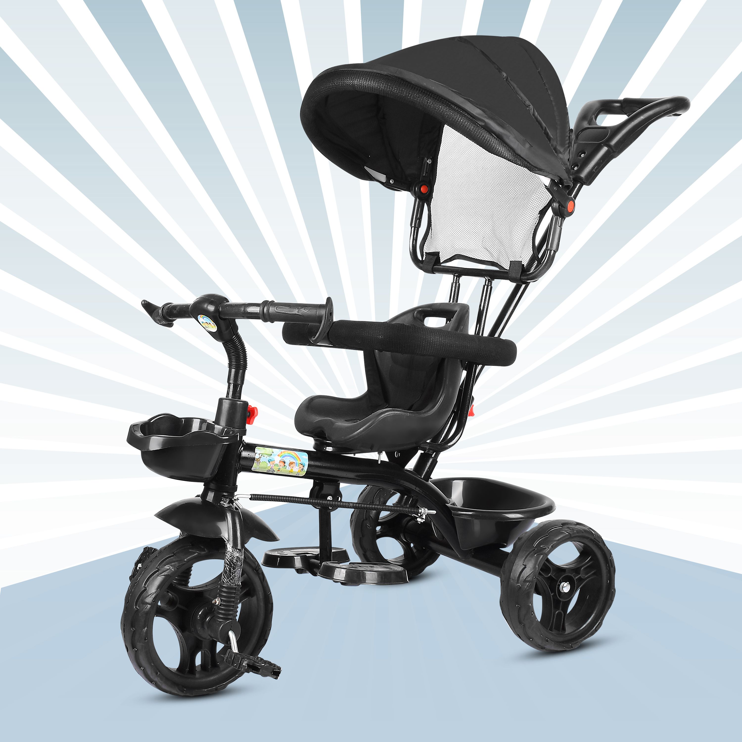 lol-fun Tricycle, Baby Cycle, Baby Tricycle Premium Tricycle Canopy for Kids Tricycle CAT CANOPY BLACK 01 Tricycle-picture-19