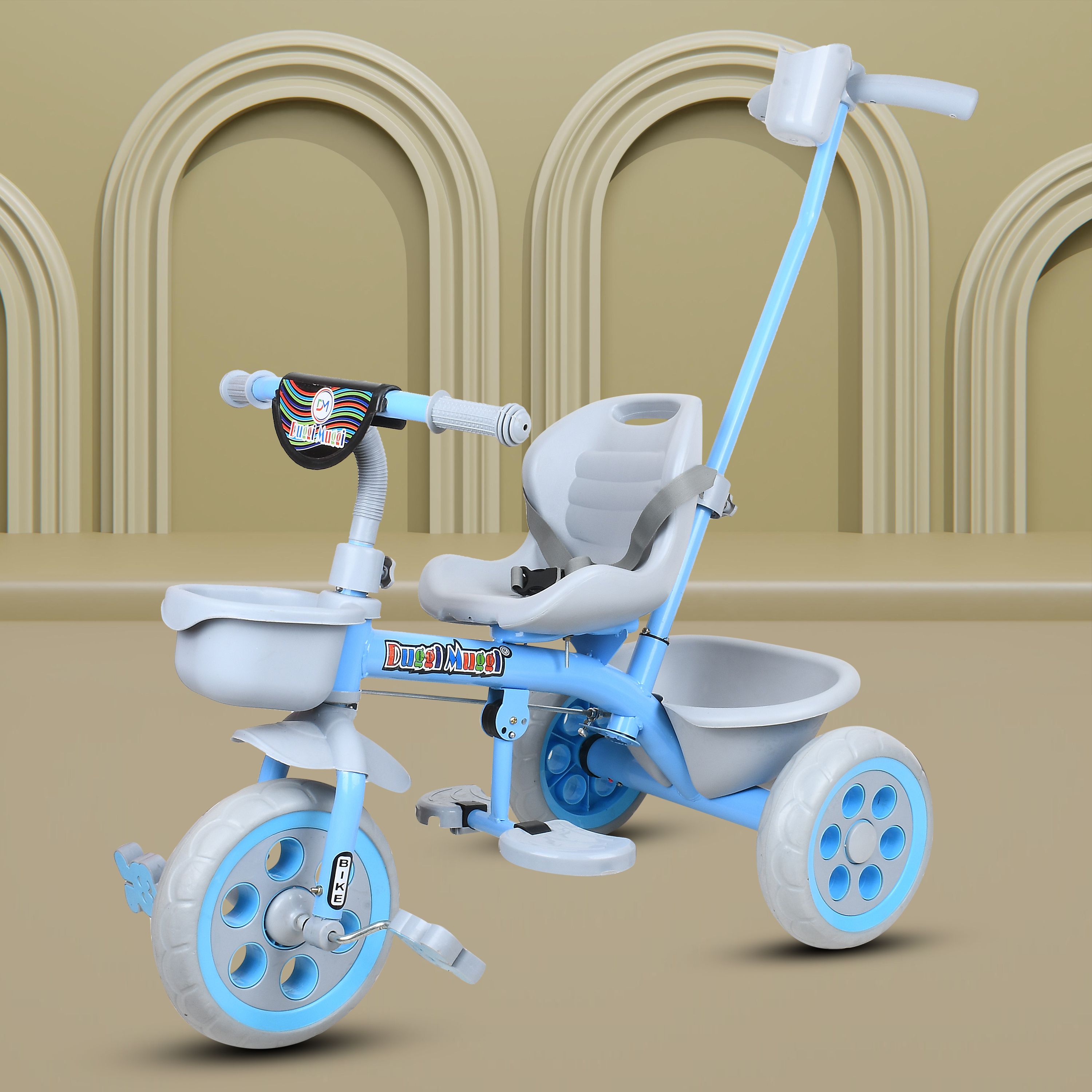 Premium Baby /Ride On Stylish with Cushione Seat and Push Bar RR-50_BLUE Tricycle