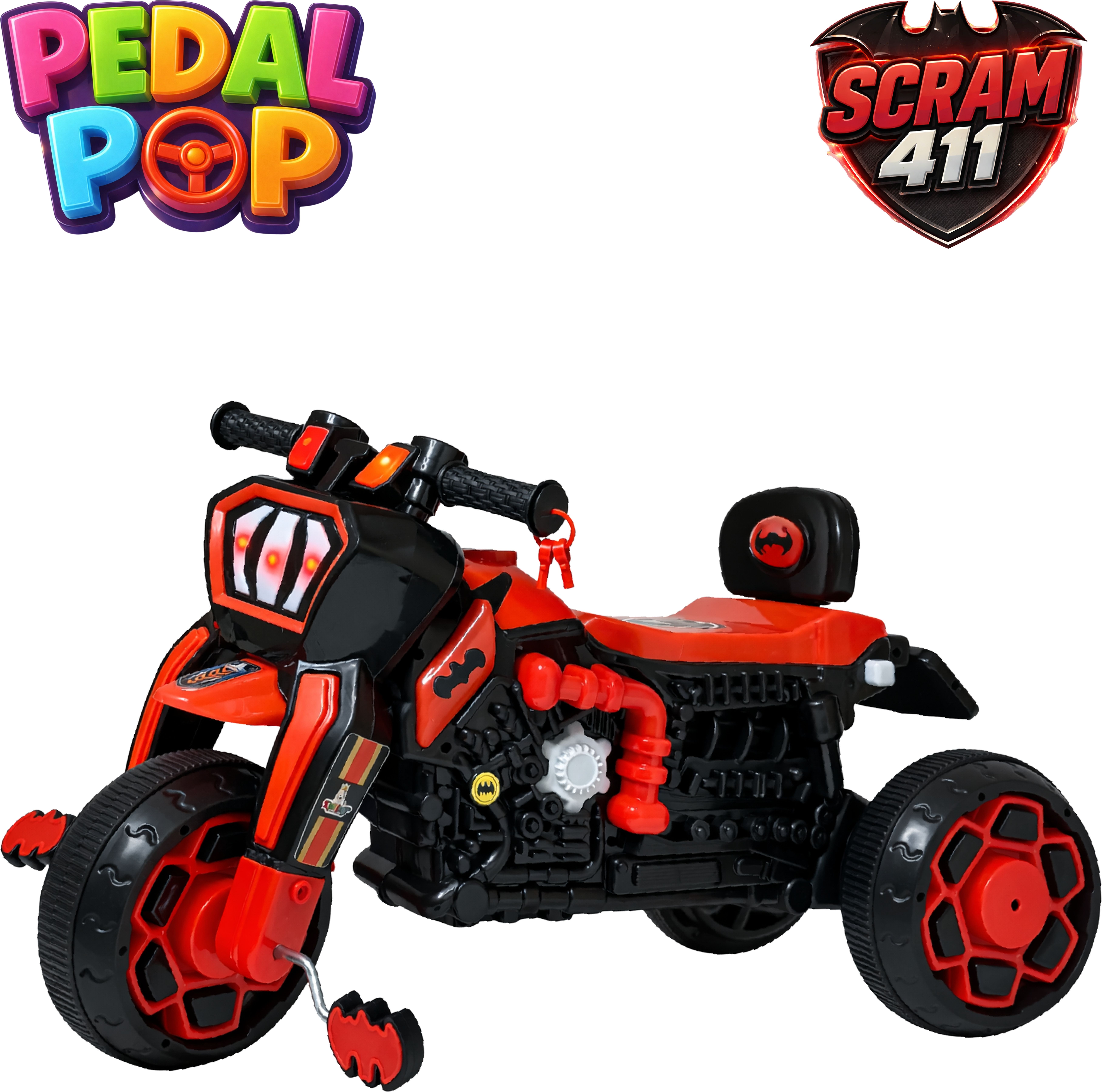 Scram 411 Rider Ride-on Trike for Kids with Musical Horn and Lights 2 to 5 Years Tricycle-image-25