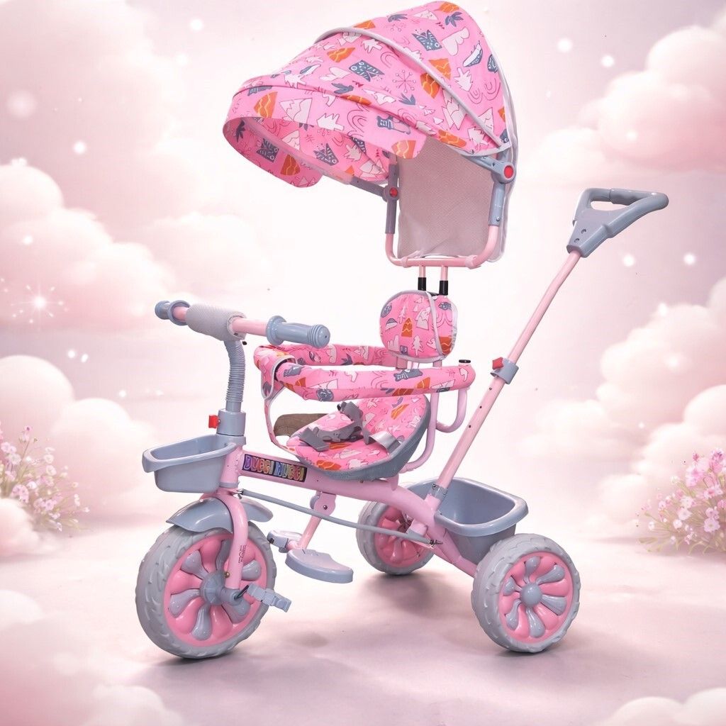 nexova COMFORTABLE SEAT FOR BABY BOYS&BABY GIRLS Tricycle TRICYCLE PREMIUM WITH CANOPY STAROGE BASKET Tricycle-picture-5