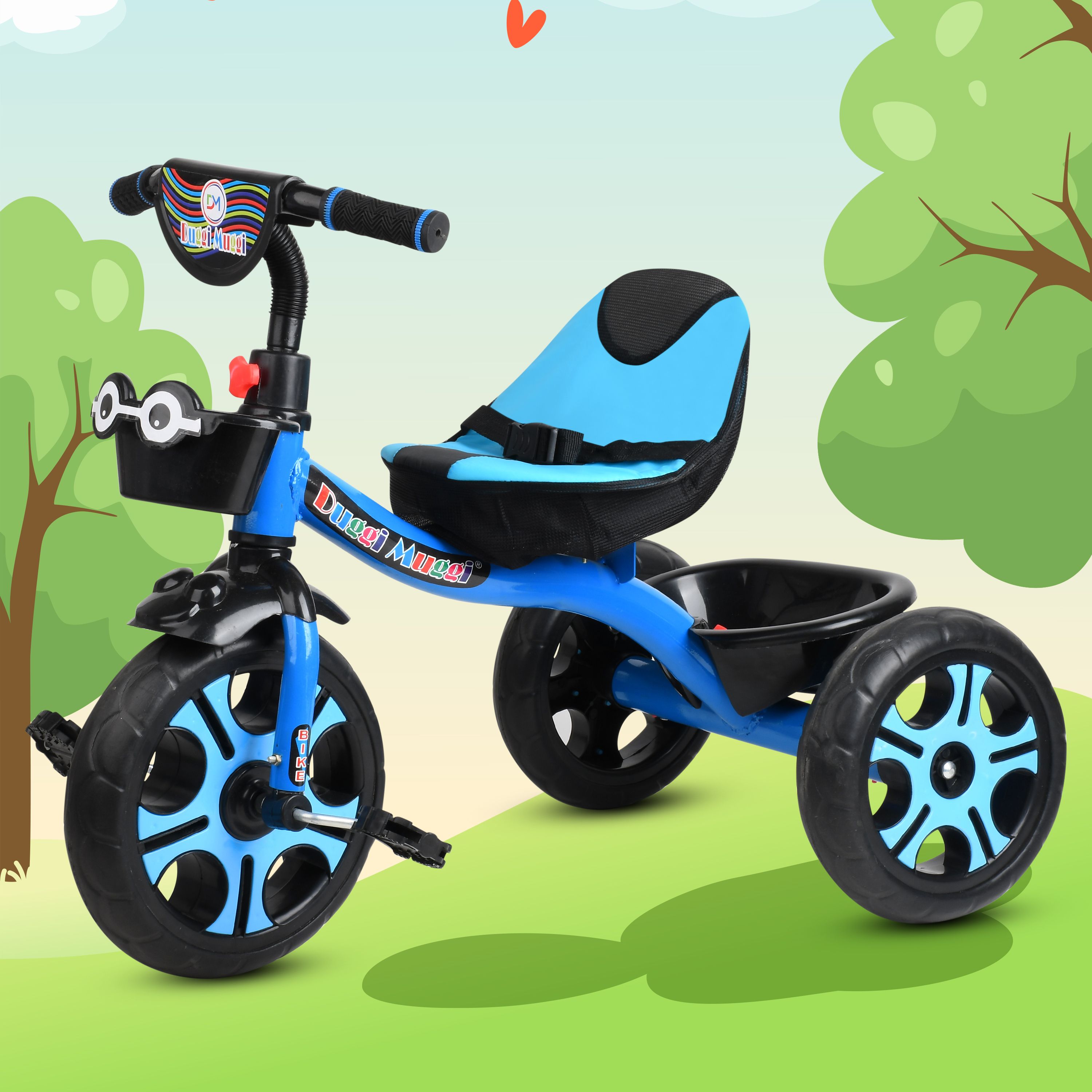 Kids Tricycle with Cushioned Seat, Storage Basket and Safety Belt Toddlers for Kids 1-5 Year Kids Cycle Tricycle-image-36